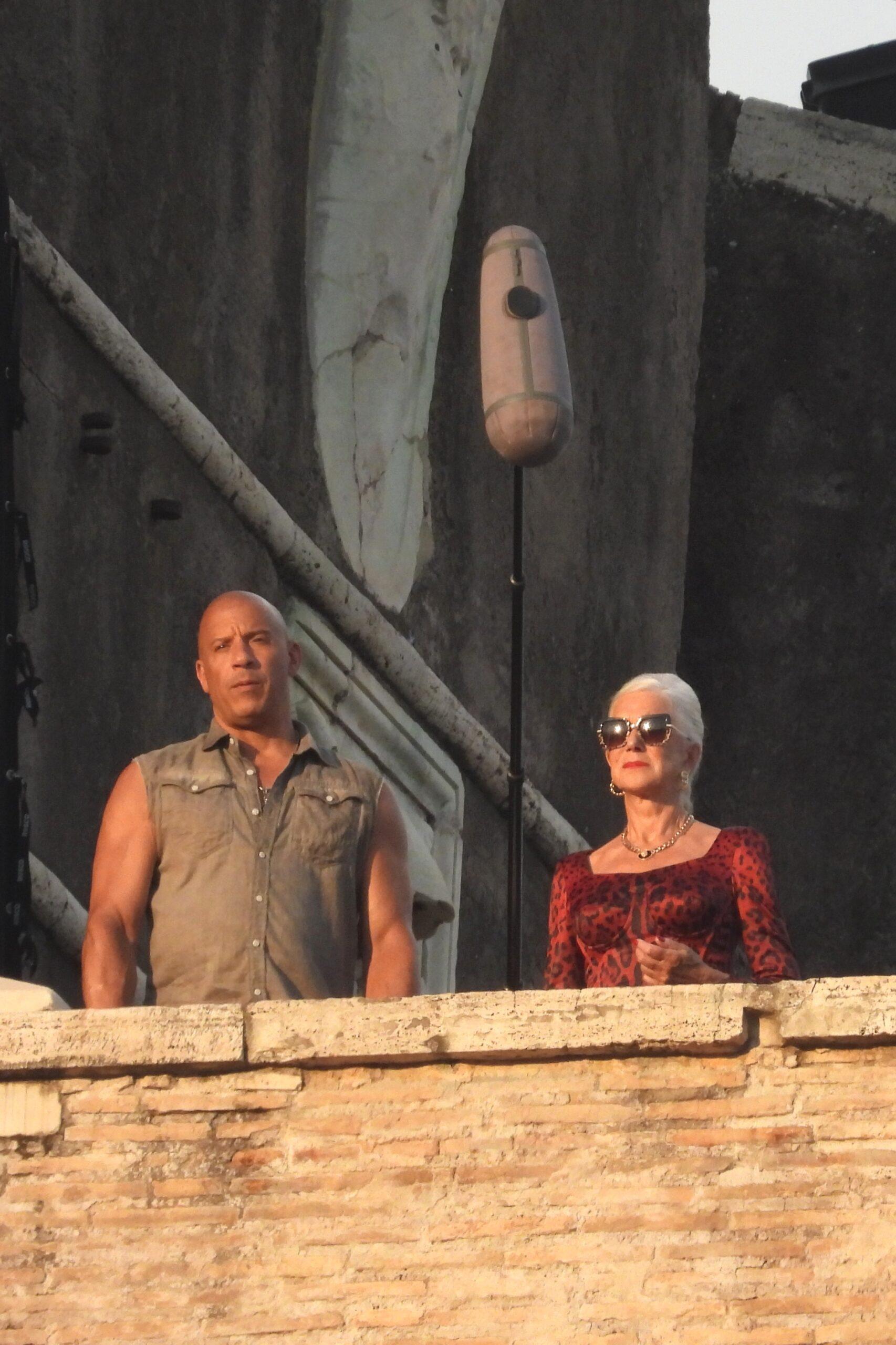 Vin Diesel and Helen Mirren filming Fast amp Furious in Rome