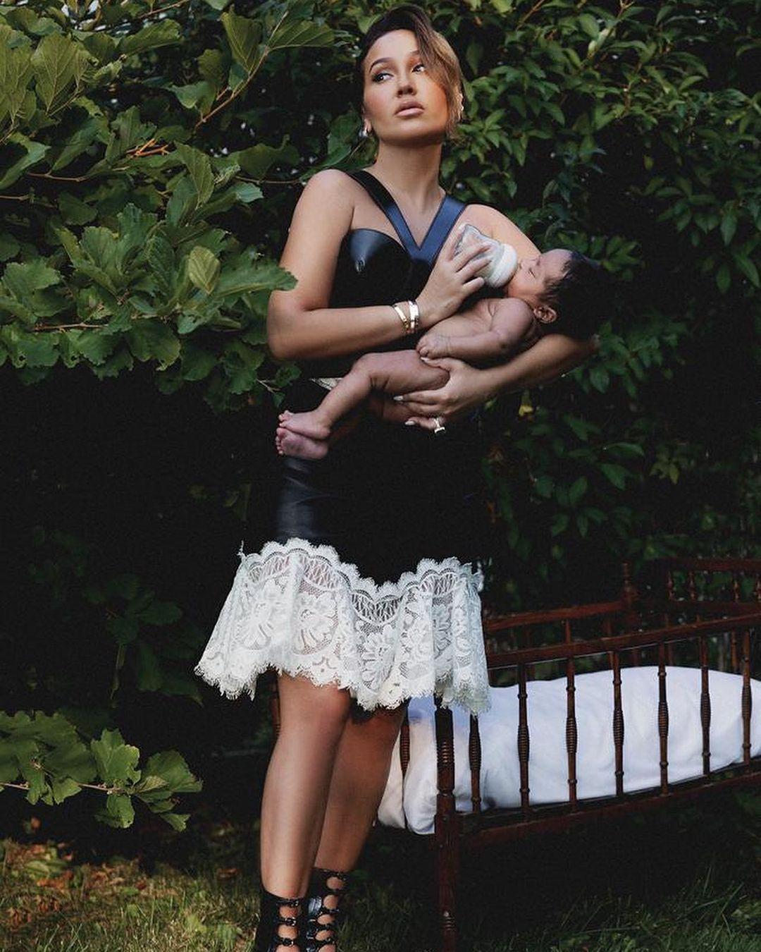 Adrienne Bailon and son Ever James on magazine cover