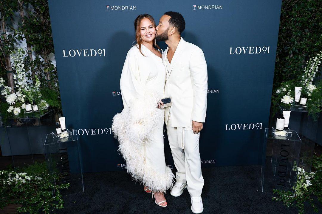 Chrissy Teigen Shows Up & Shows Out For Husband John Legend's Skincare Launch Party