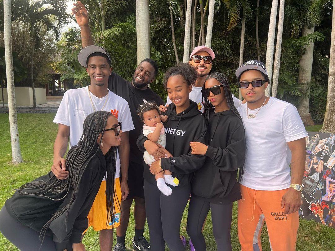 Doting Dad Diddy Enjoys Rare Family Time With All His Seven Kids