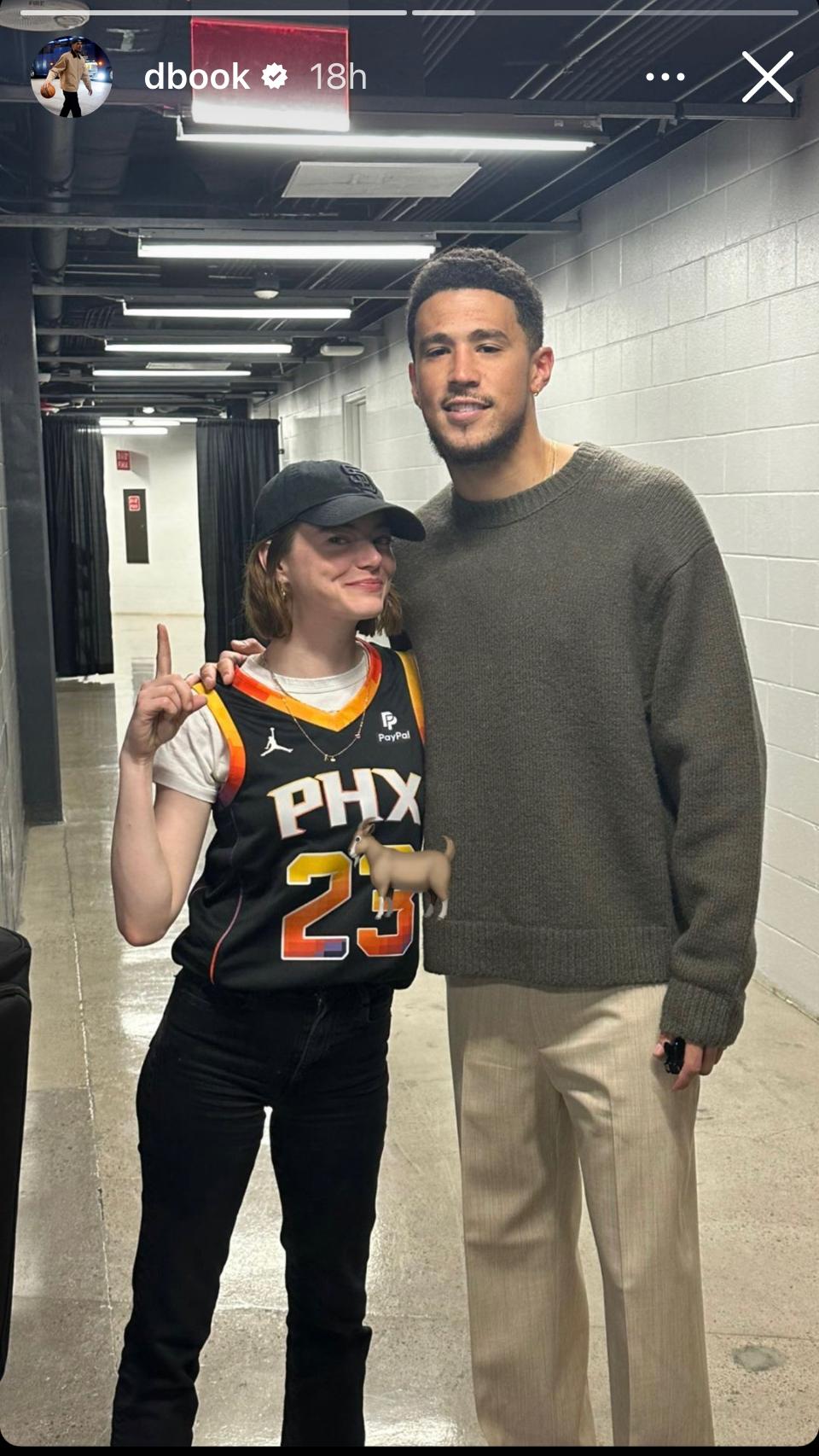 Devin Booker and Emma Stone