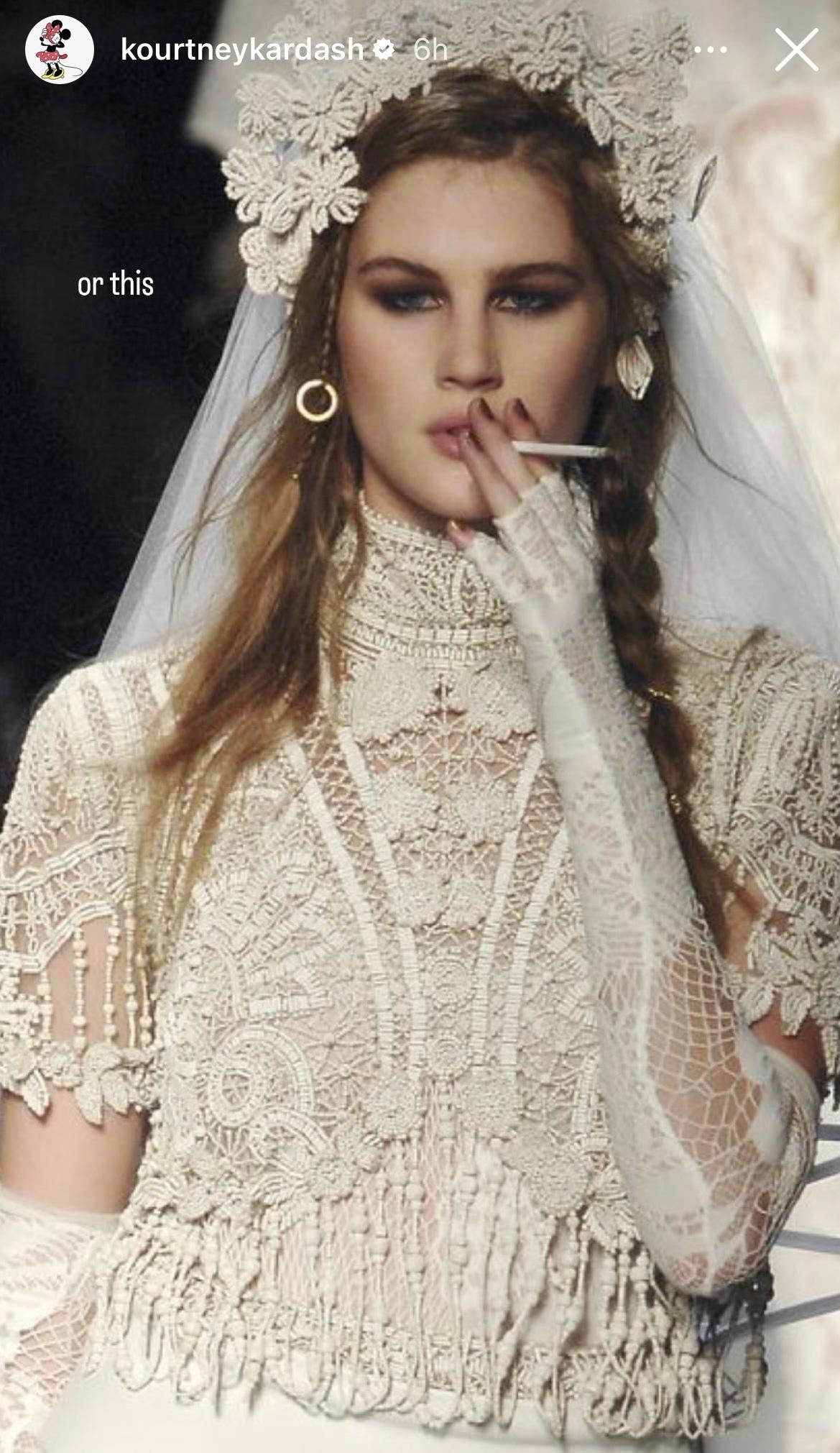 Kourtney Kardashian remembers wedding dress design process