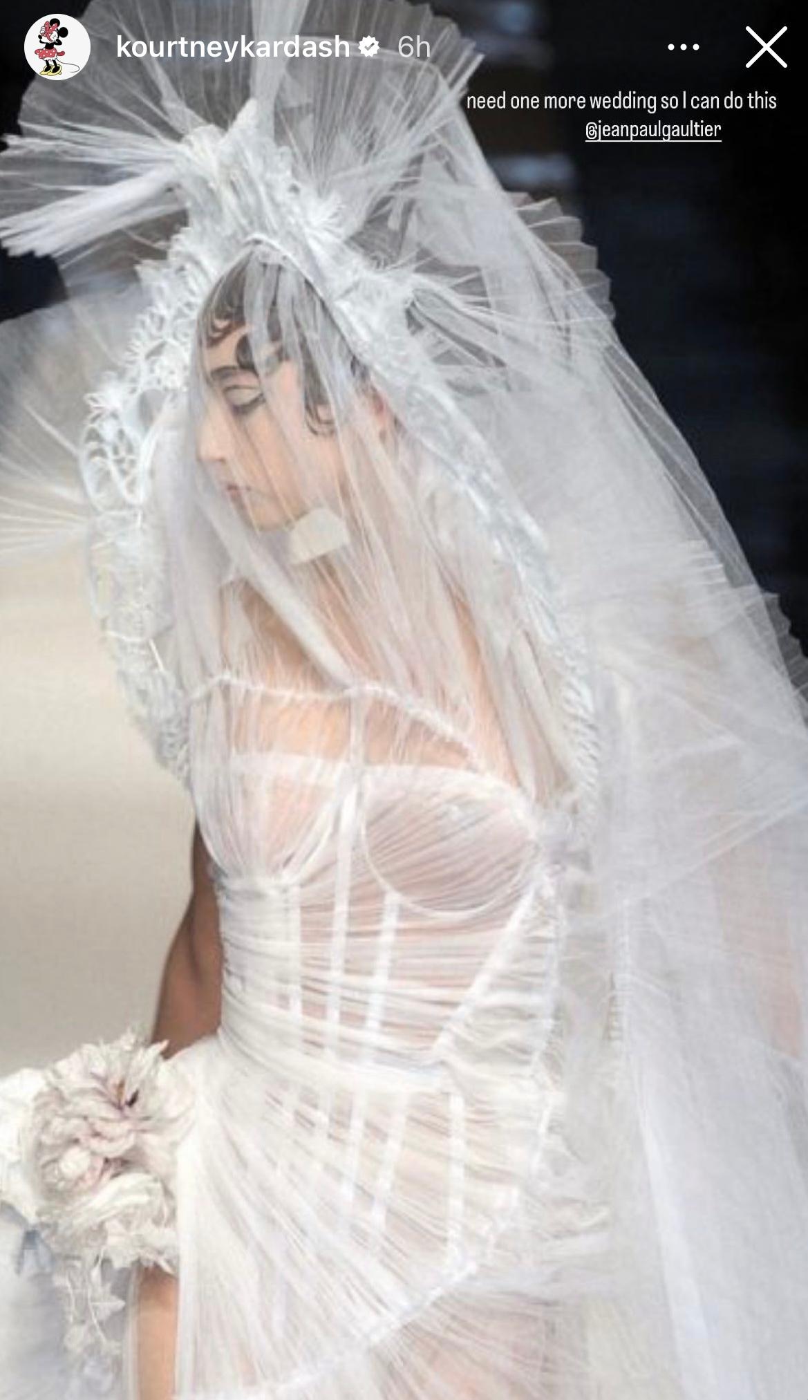 Kourtney Kardashian remembers wedding dress design process