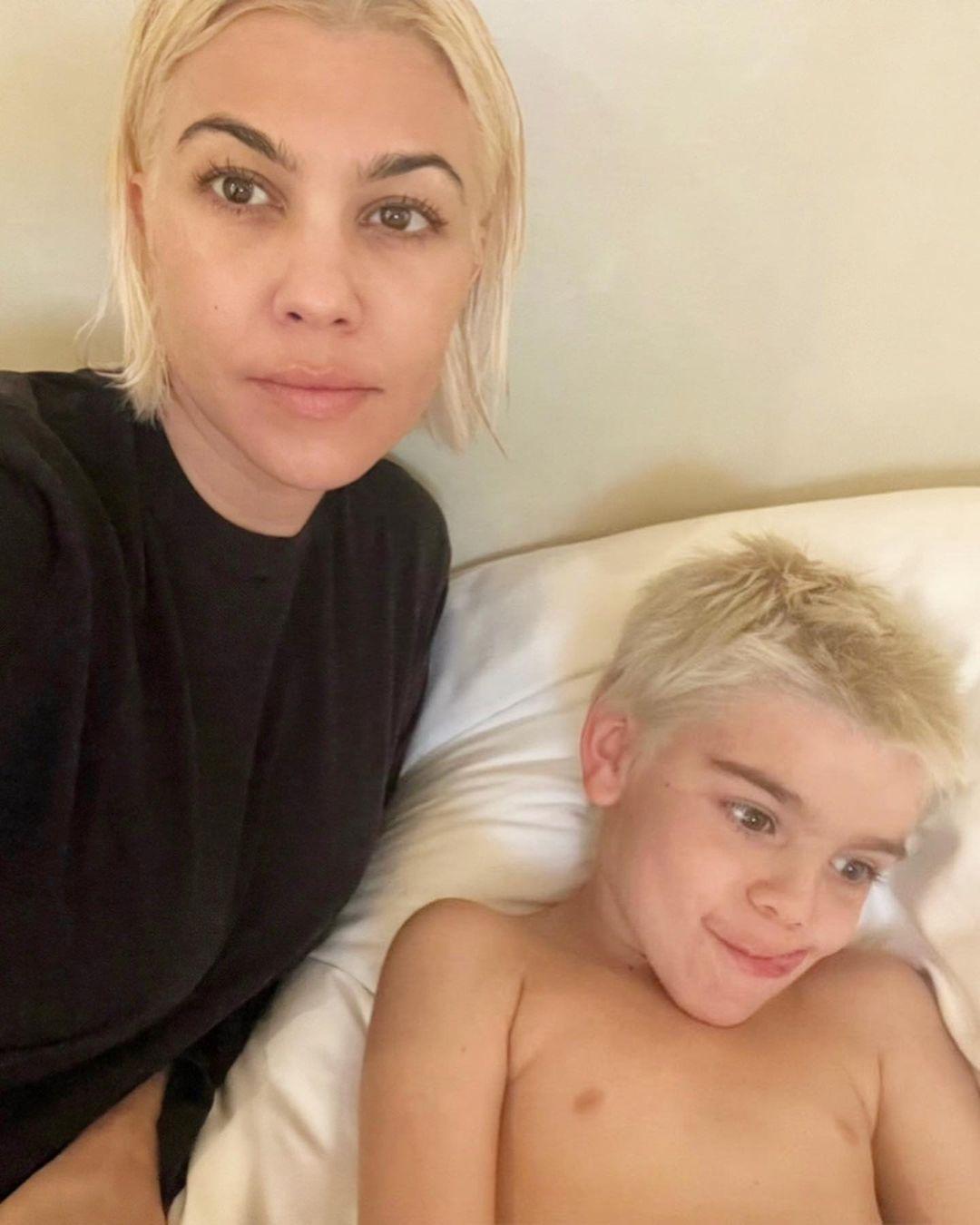 Kourtney Kardashian and son Reign in matching hair colors