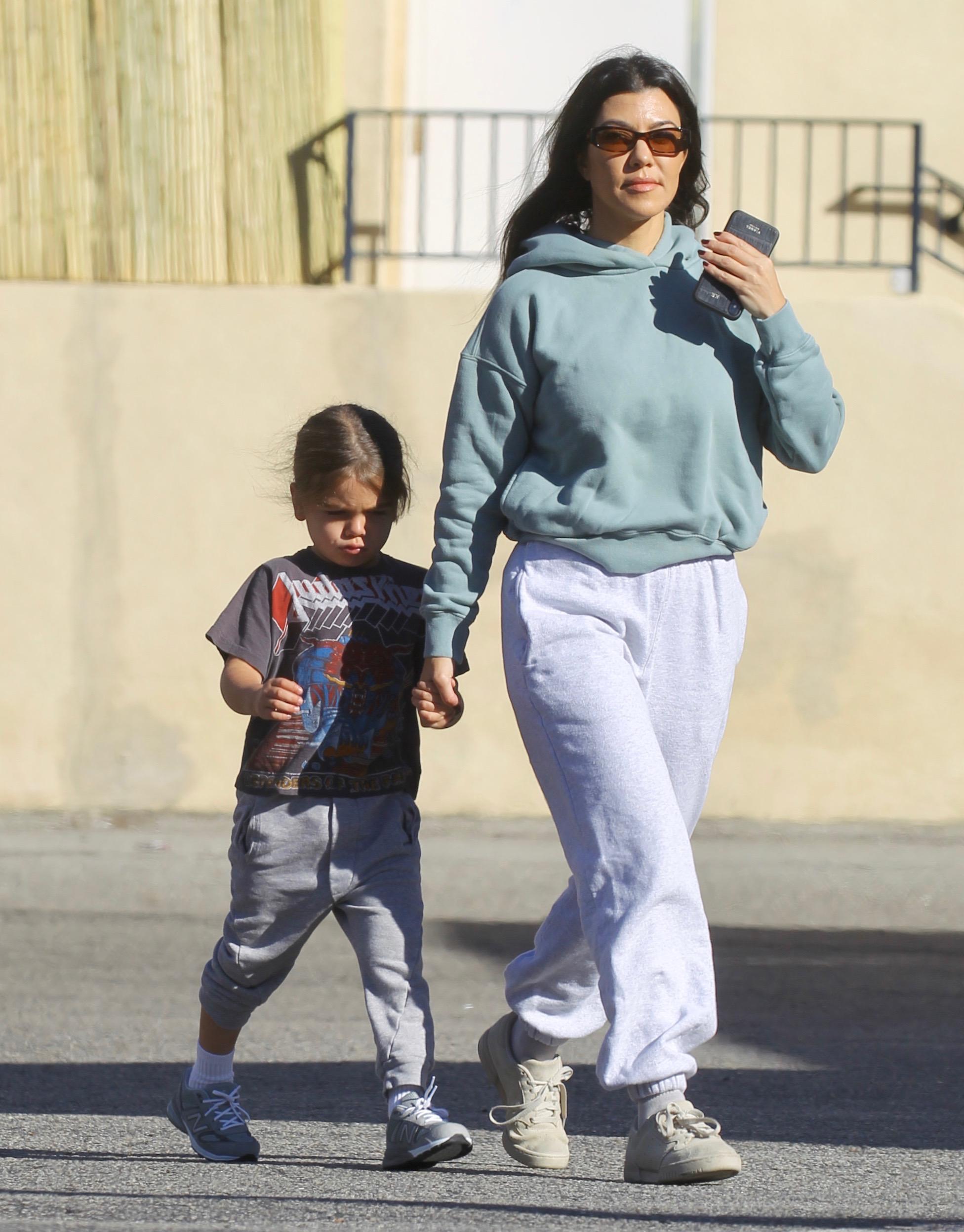 Kourtney Kardashian takes her son Reign to Color Me Mine in Studio City