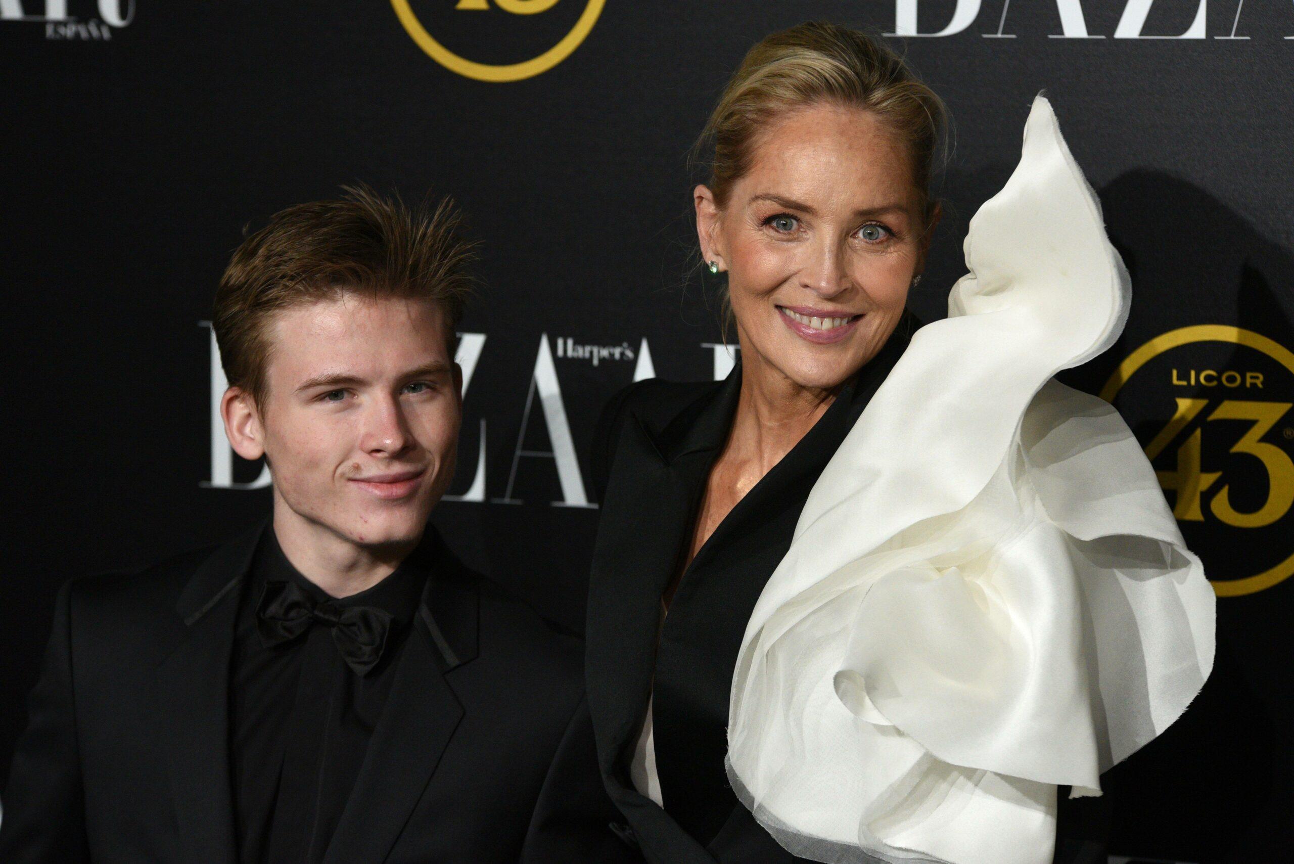 Sharon Stone with son Roan