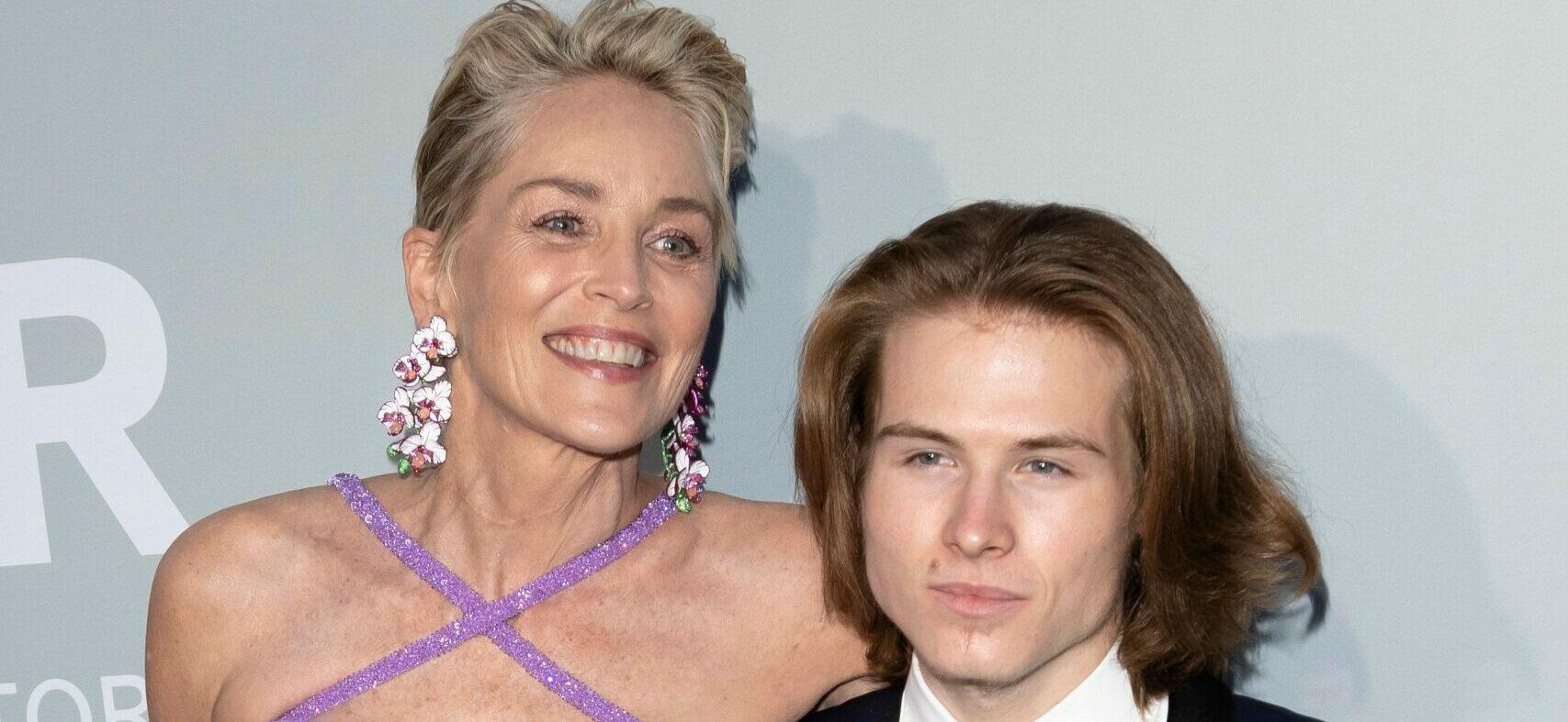 Sharon Stone with son Roan