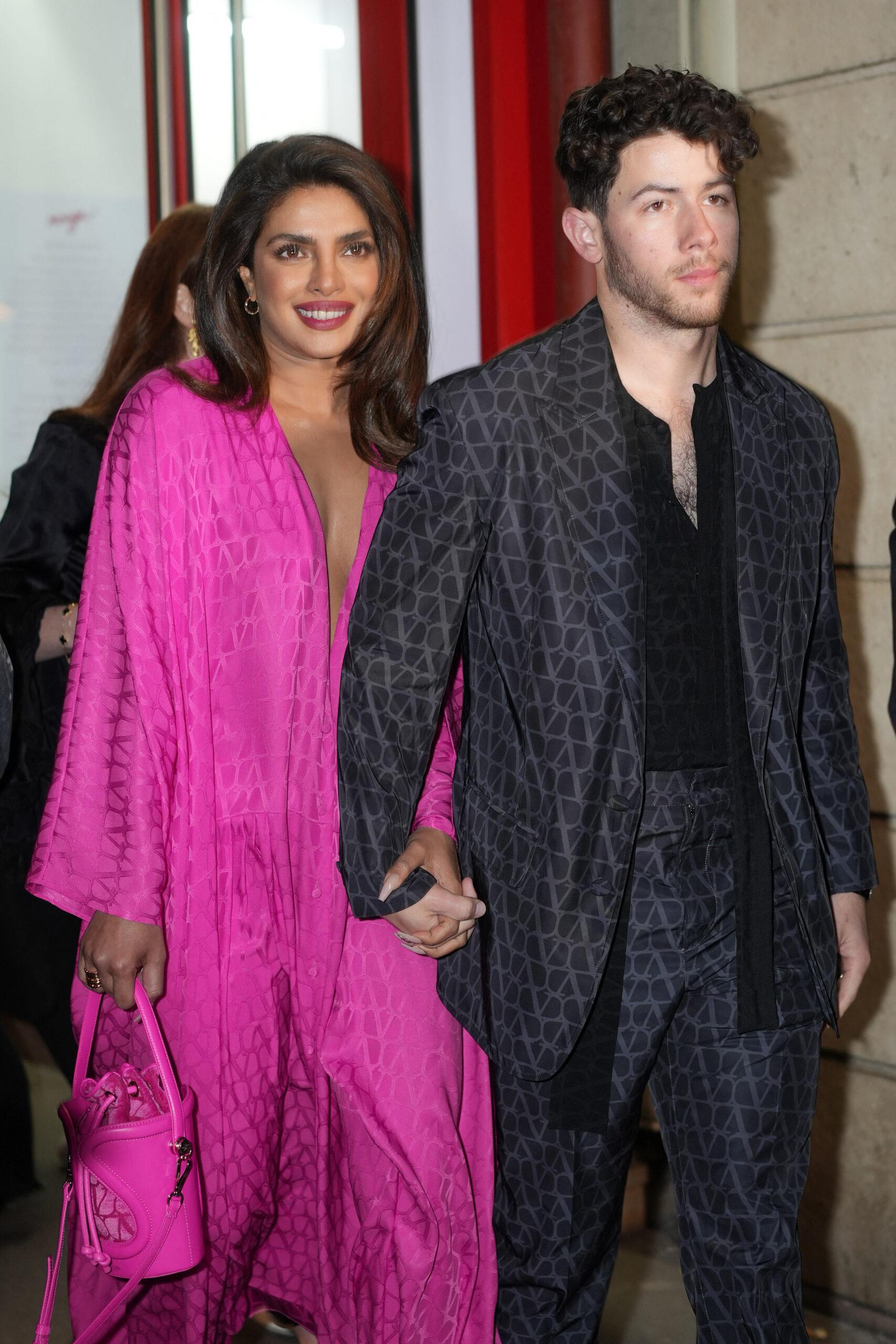 Nick Jonas and Wife Priyanka Chopra on The run in Paris After Valentino Late Night Show