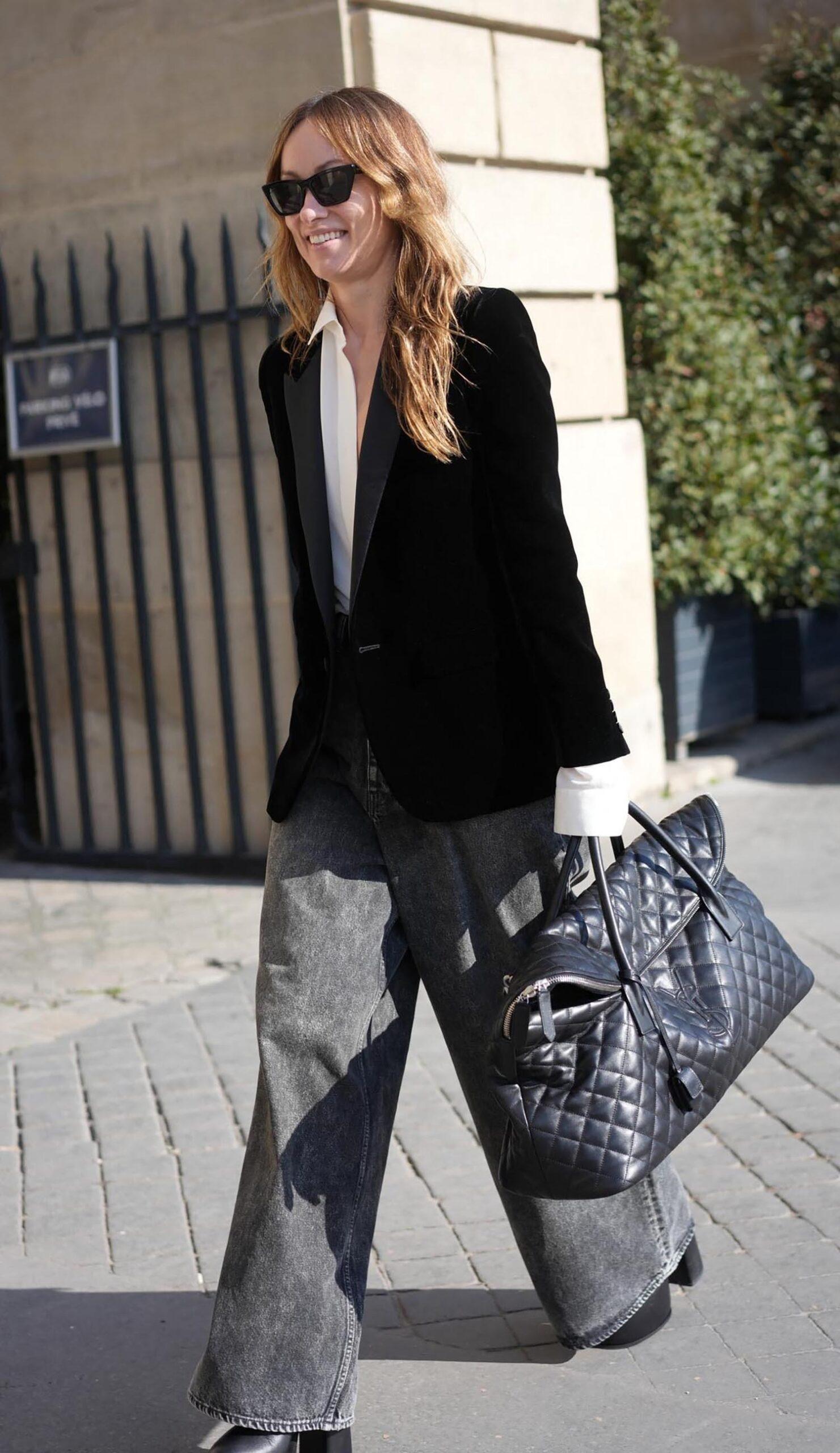 Olivia Wilde cuts a chic figure as she walk to the Dior Show in Paris.
