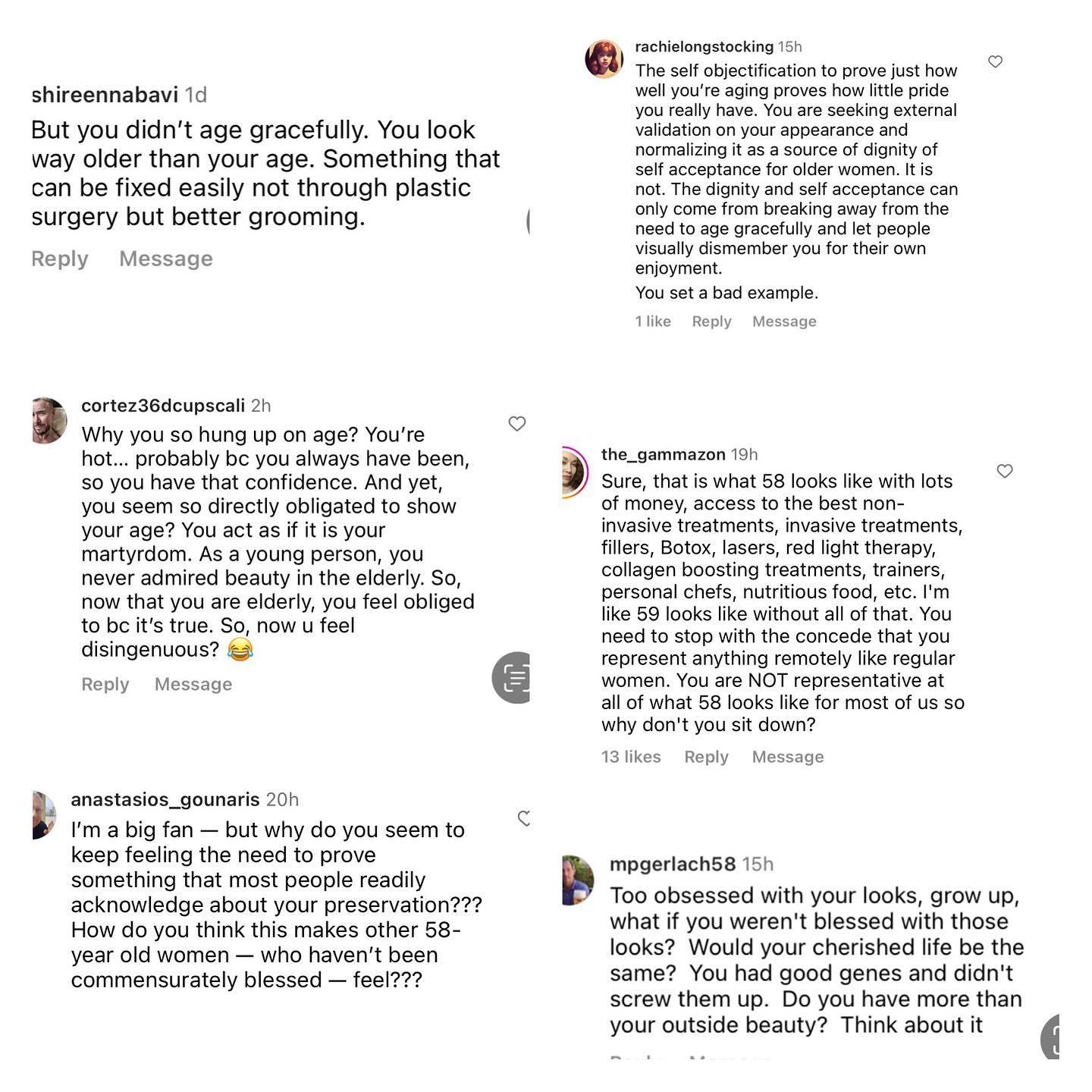 Paulina Porizkova responds to hateful Instagram comments