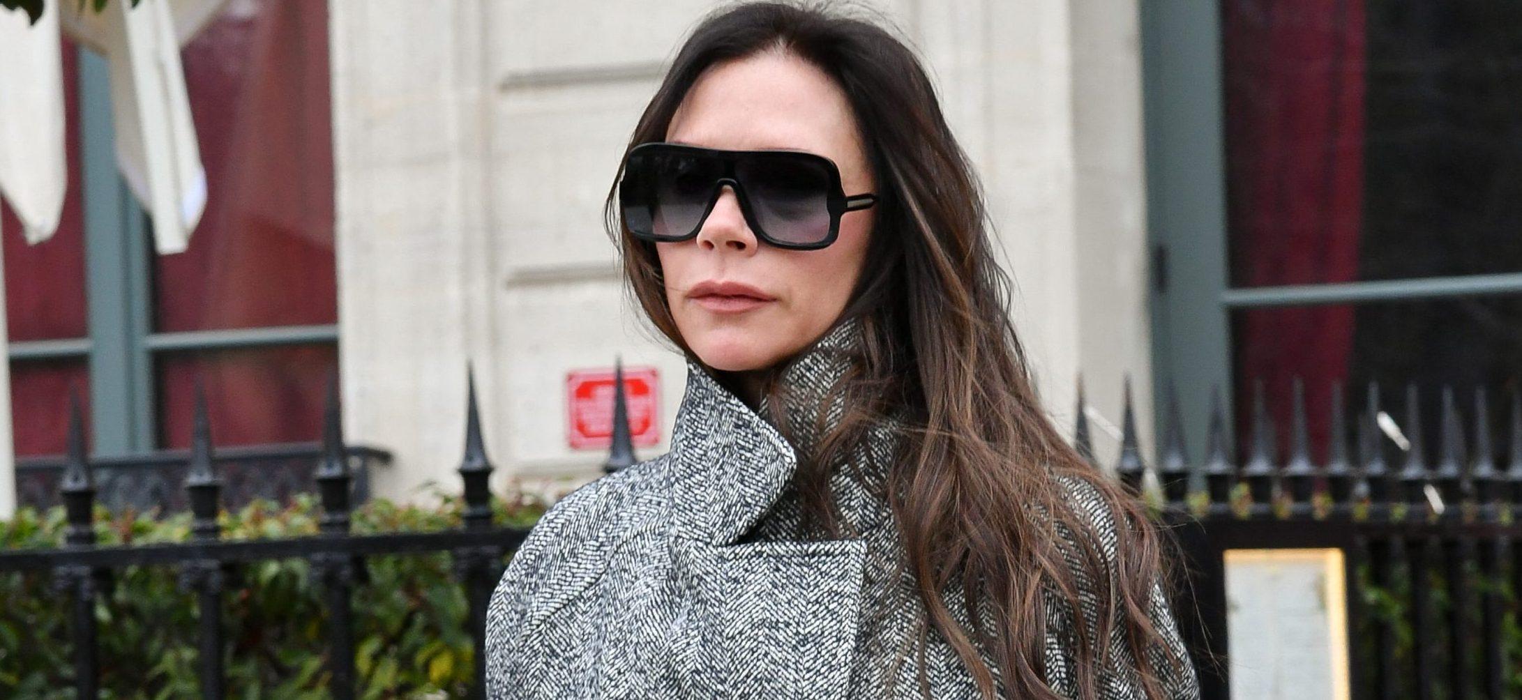 Victoria Beckham is seen leaving hotel during Paris fashion week