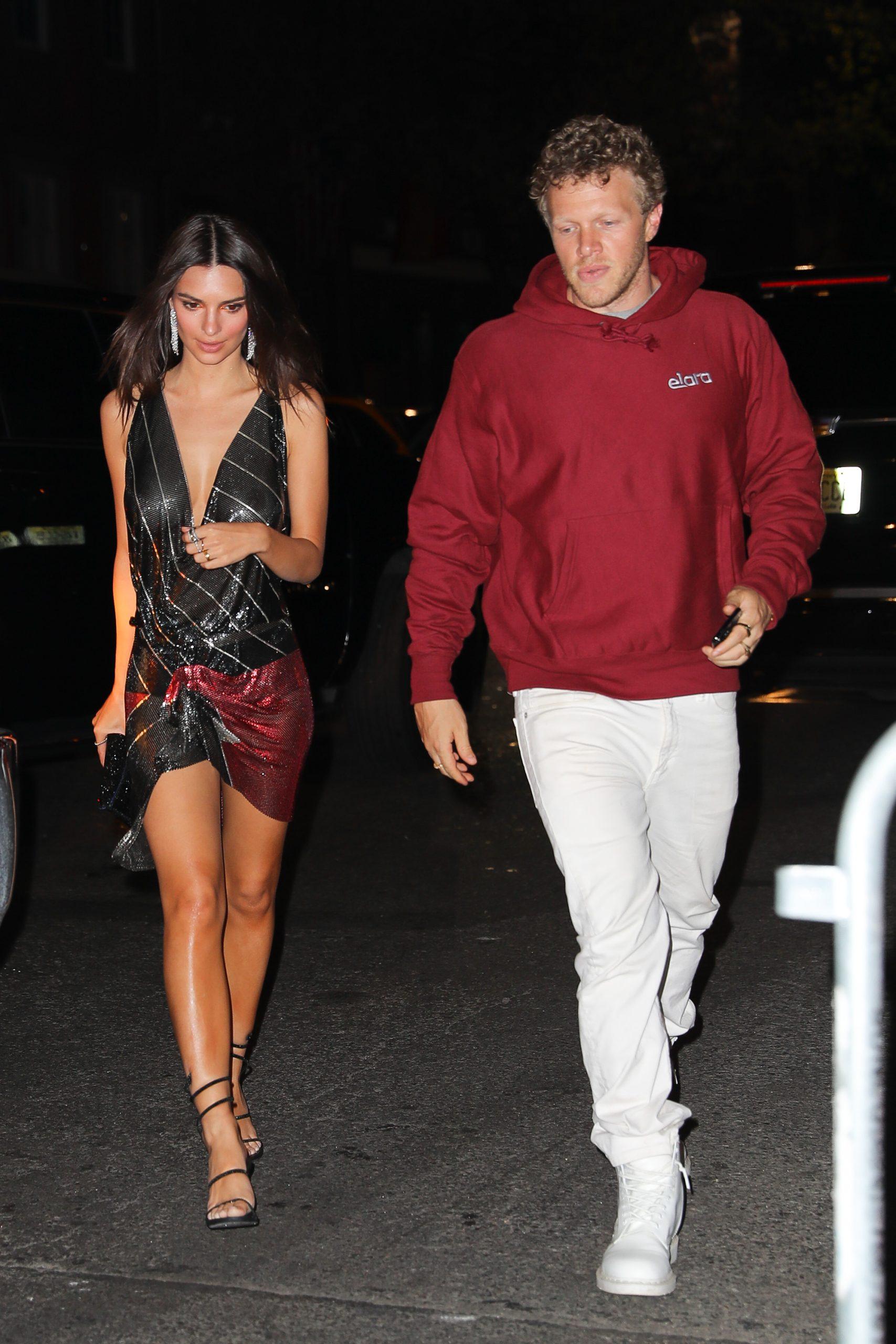 Emily Ratajkowski and husband Sebastian Bear-McClard were spotted arriving at the Rihanna apos s Met Gala 2018 After Party in NYC