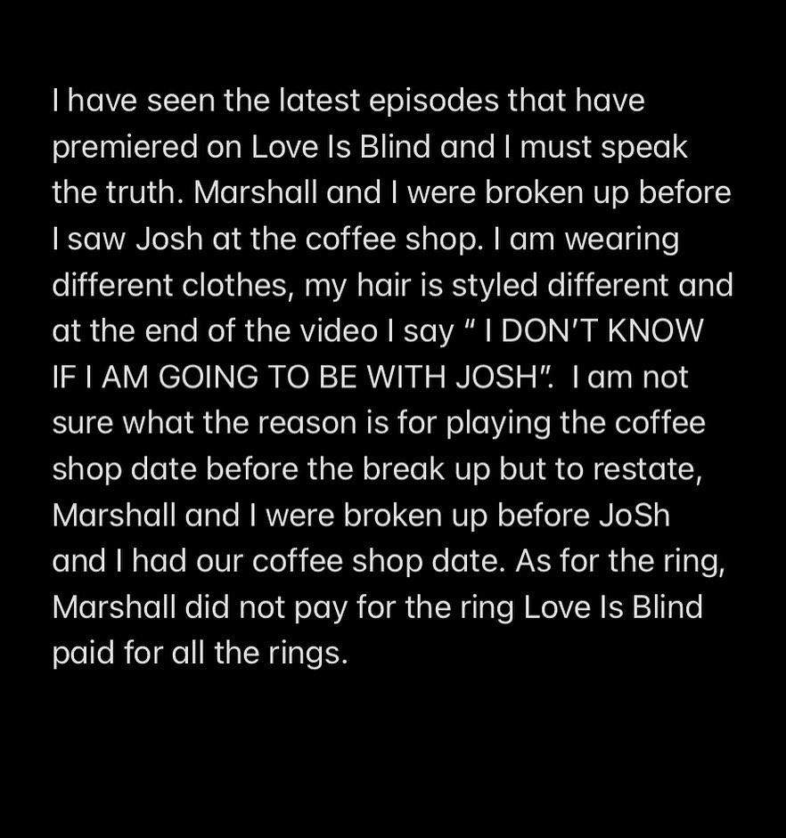 Jackie Bonds statement about Josh and Marshall