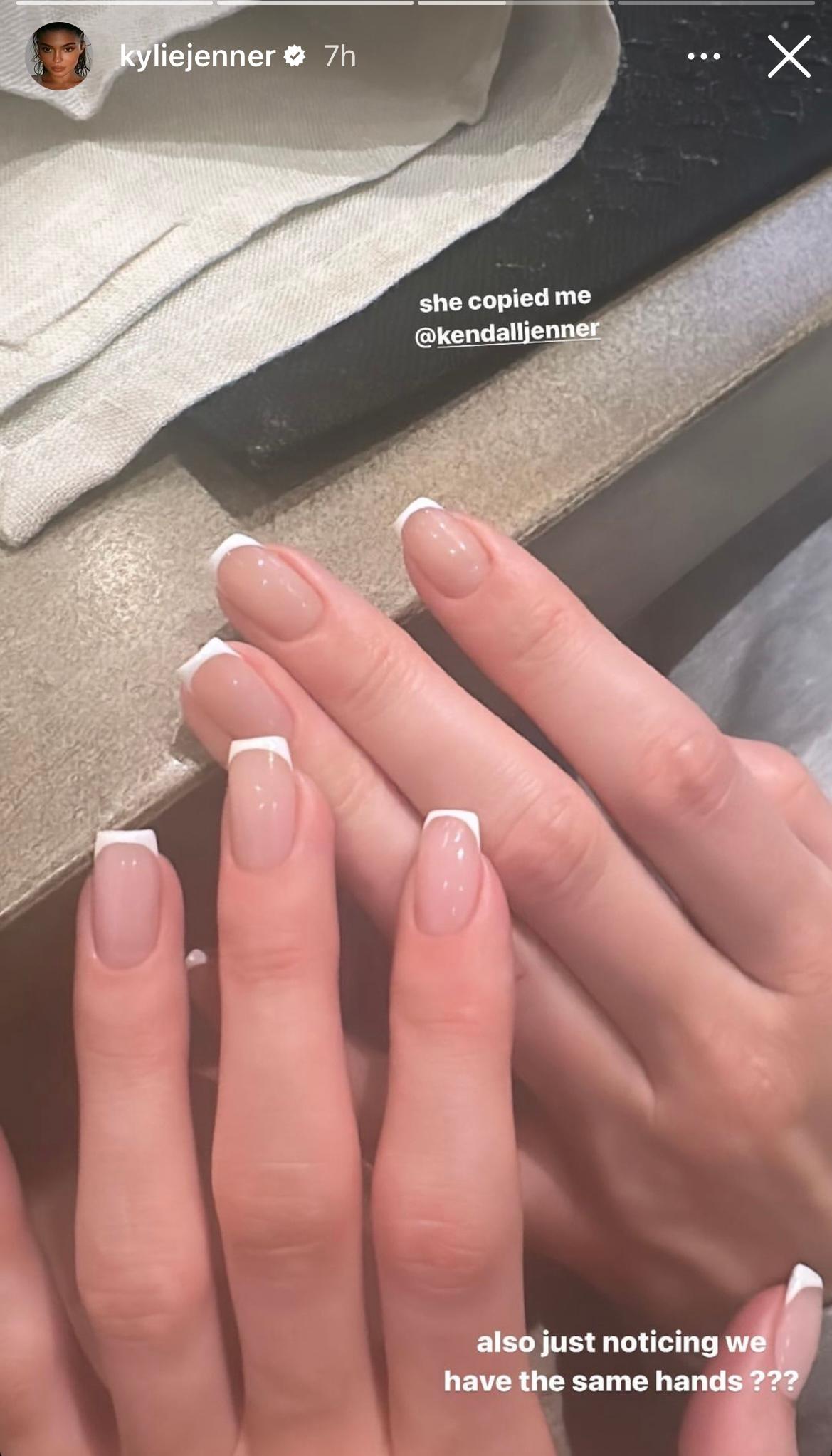 Kendall and Kylie Jenner flaunt similar manicures