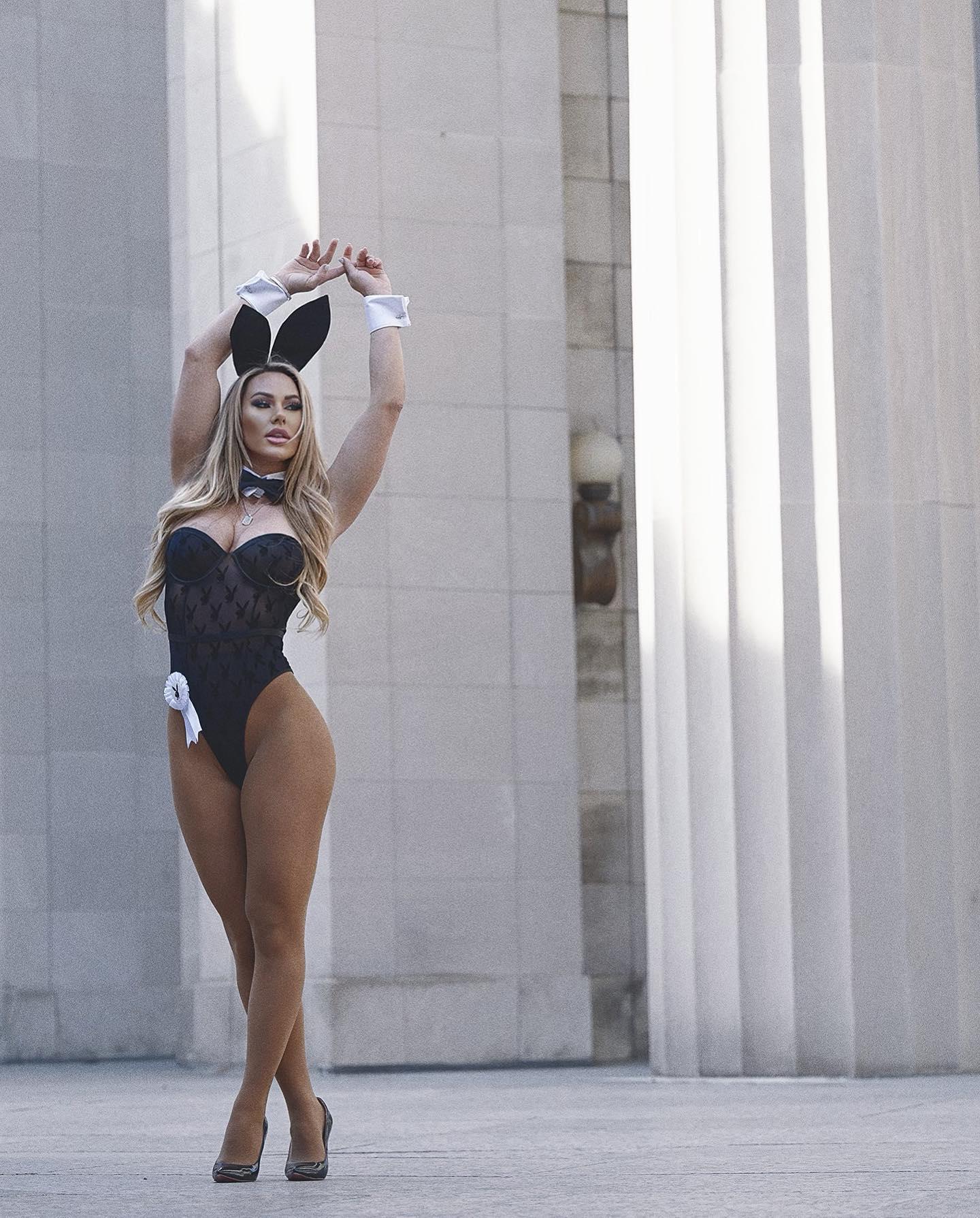 Kindly Myers Shakes Her Tail In Her Playboy Bunny Outfit