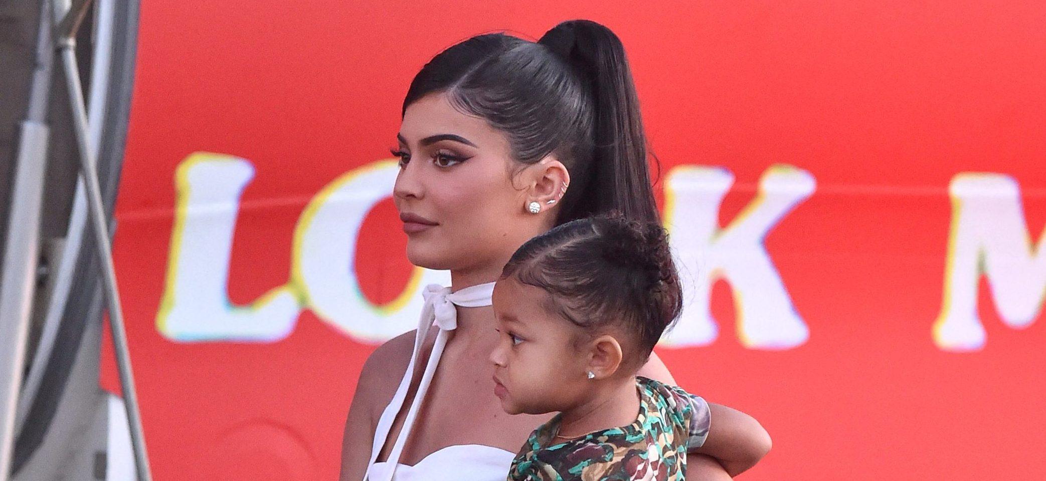 Kylie Jenner and Stormi Webster arriving to the Netflix' Premiere 'Travis Scott: Look Mom I Can Fly'