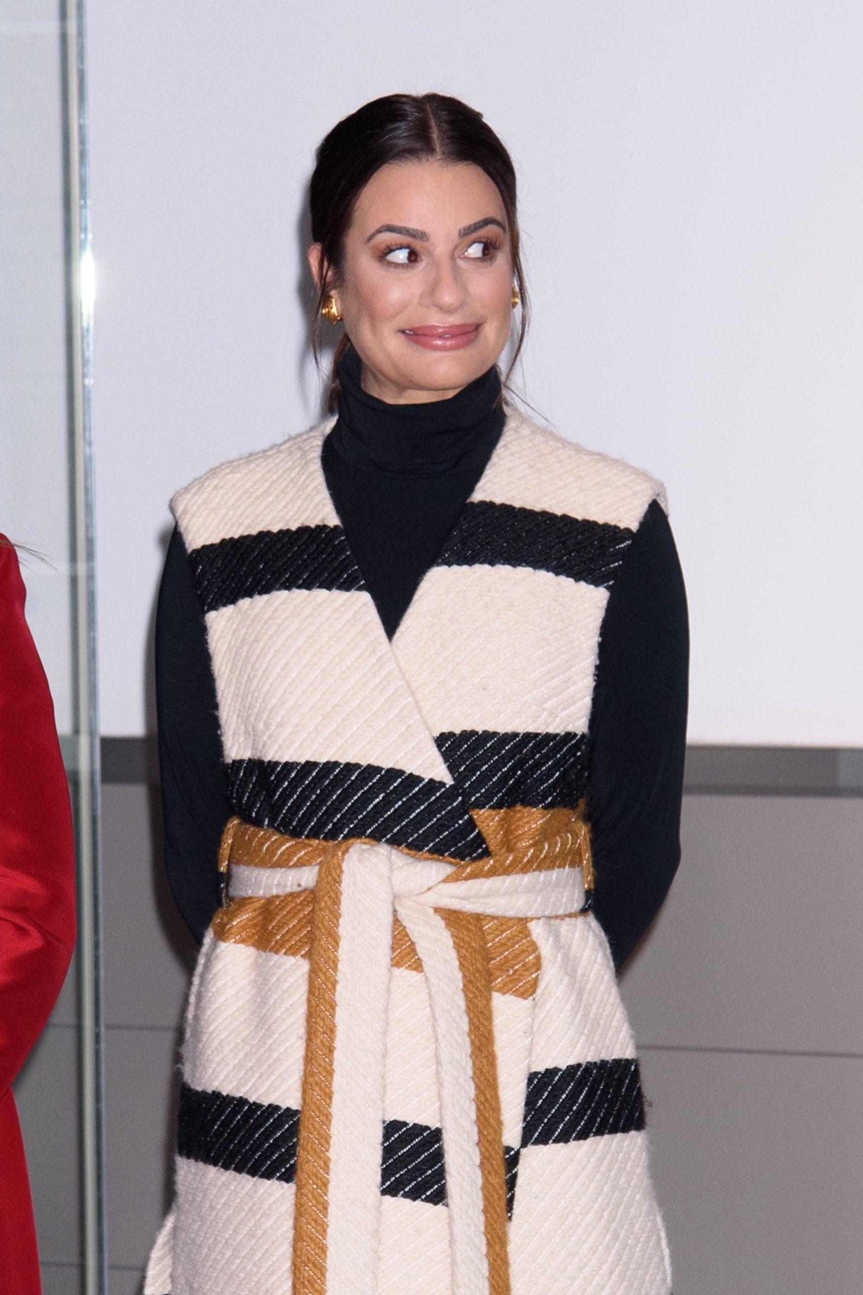 Lea Michele Celebrates 2019 Holiday Light Show at Empire State Building