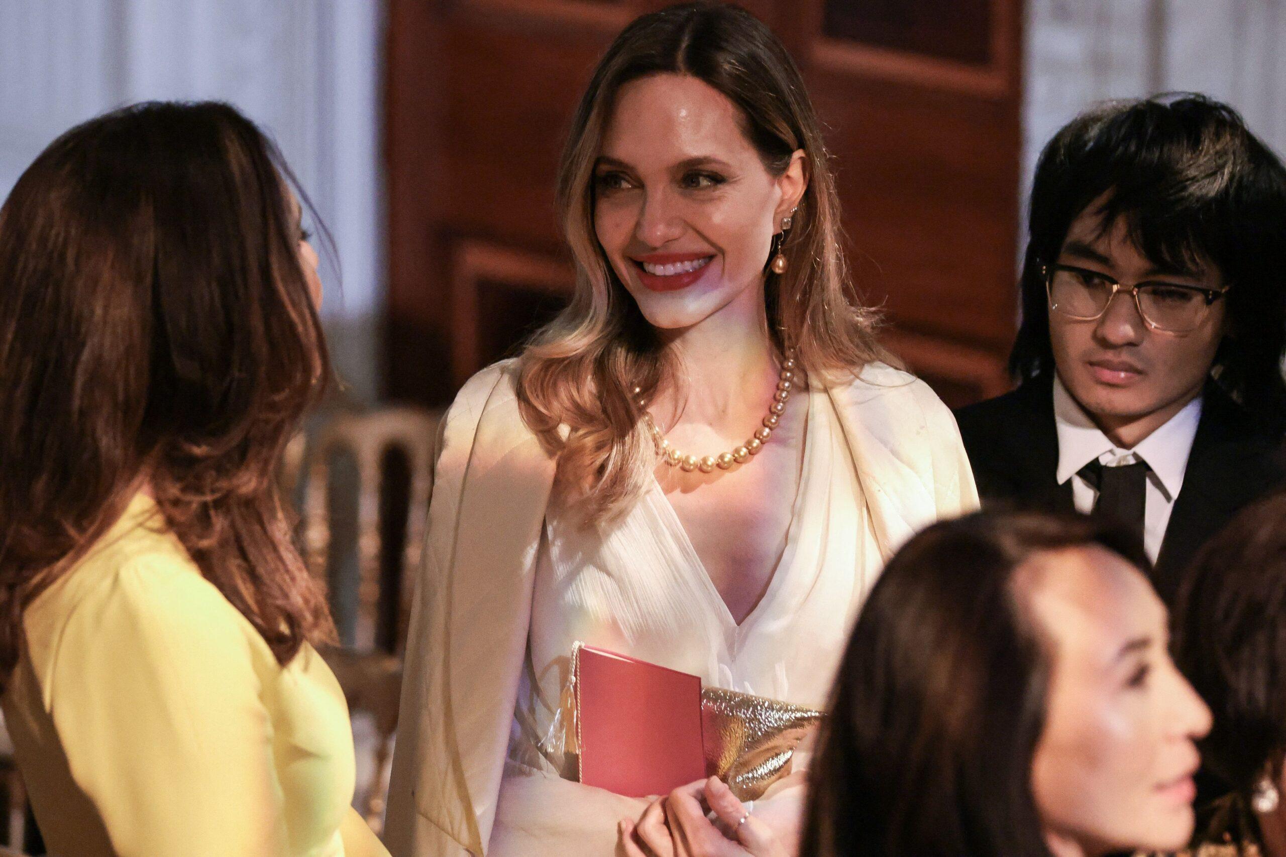 Proud Mama Angelina Jolie Attends White House Soirée With Son, Maddox