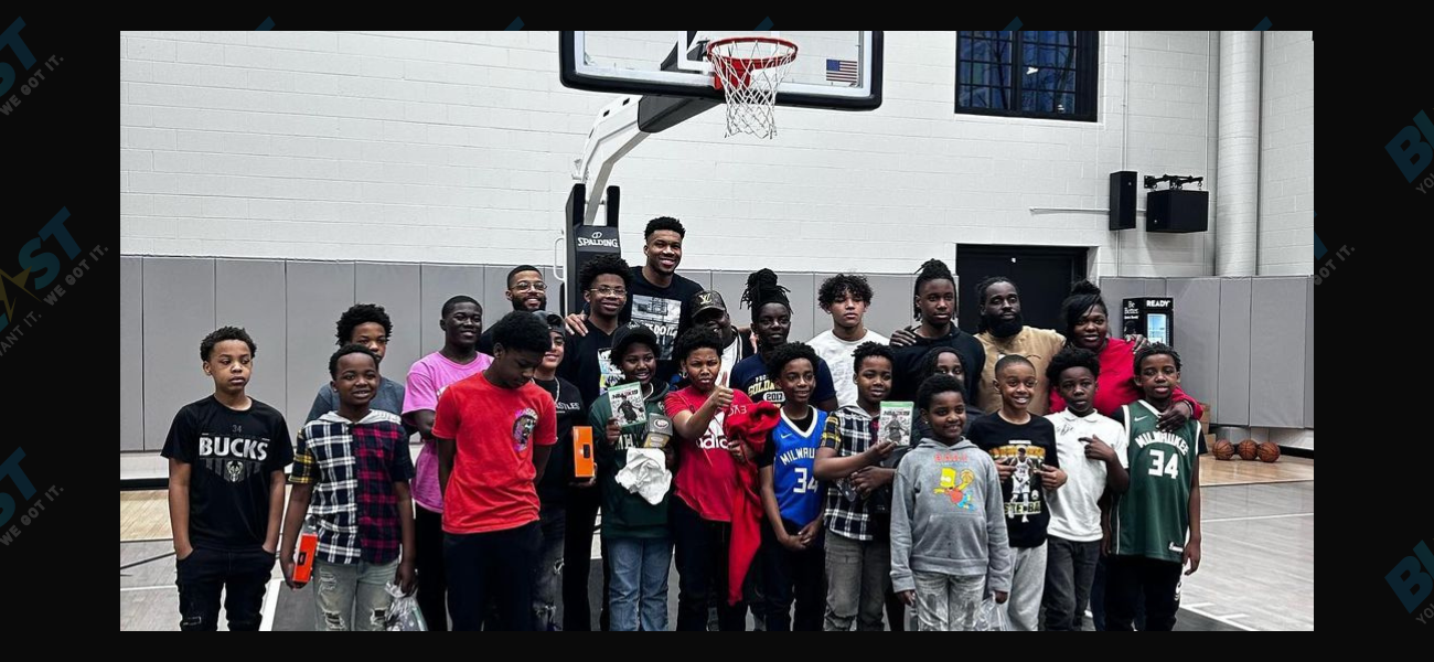 Giannis Antetokounmpo with Evolve Church Youth Group
