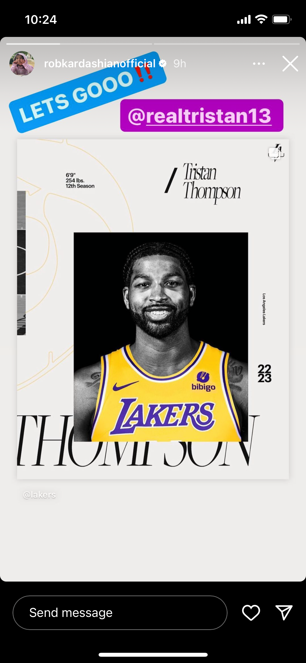 Rob Kardashian on Tristan Thompson's move to Lakers