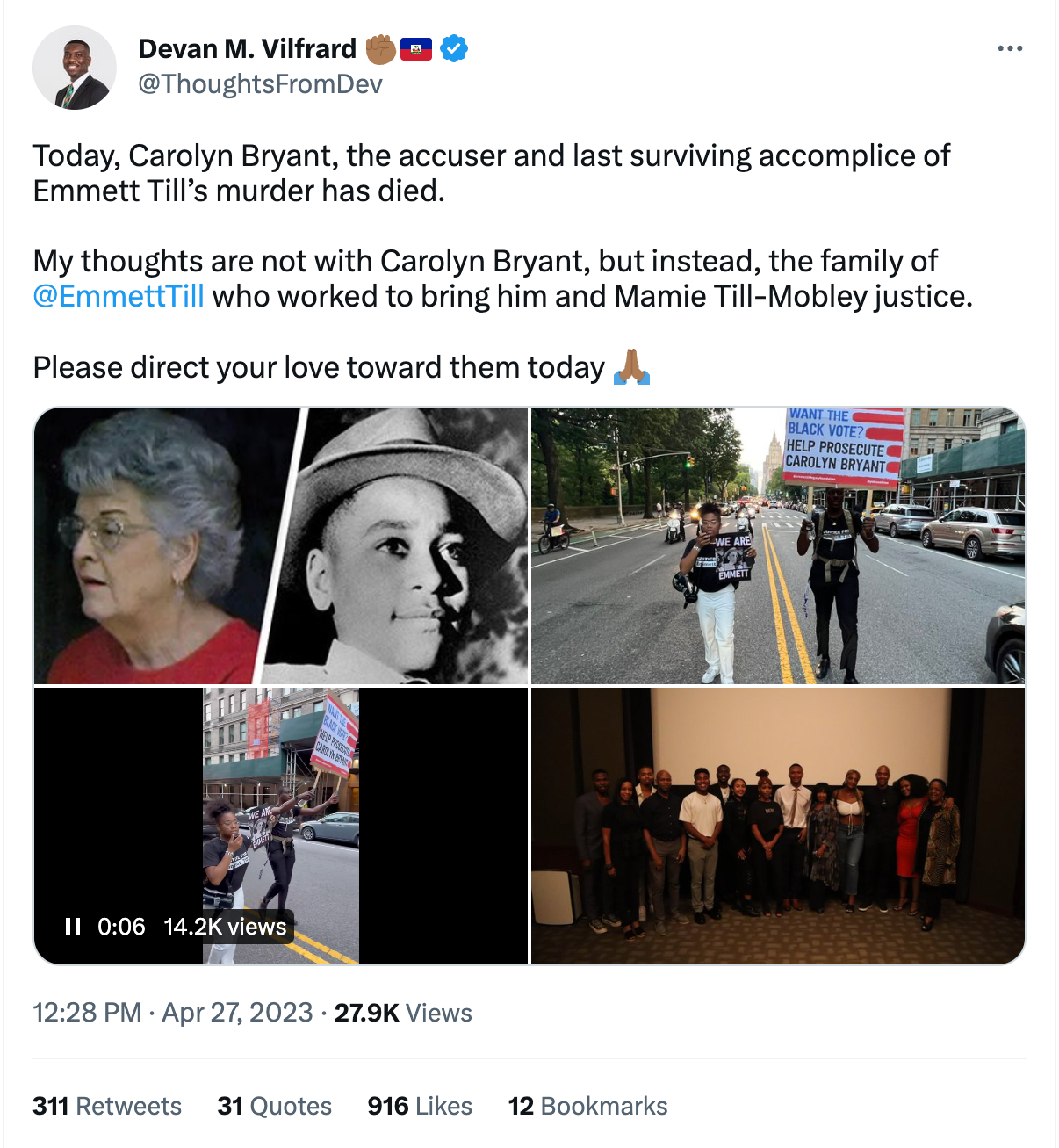 Emmett Till Accuser Carolyn Bryant Donham Passes Away, Twitter Blasts Her Anyway
