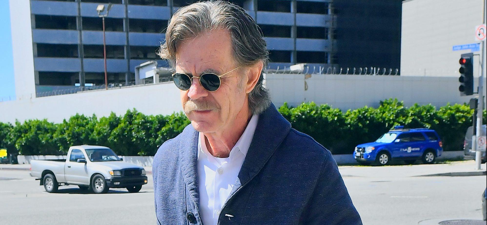 William H Macy Macy arriving at the Federal detention center in Los Angeles where Felicity Huffman is currently being held with others over a alleged college cheating scam