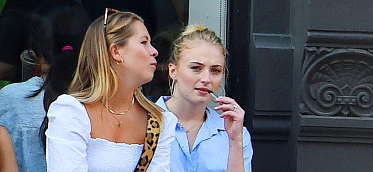 Sophie Turner puffs on a vape as she steps out with Joe Jonas after celebrating his birthday