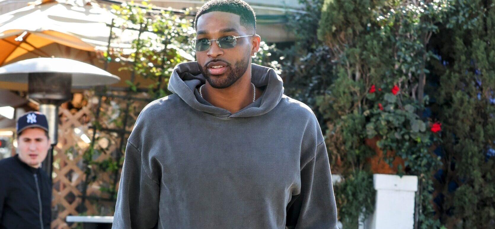 Tristan Thompson is seen out for lunch at Il Pastio