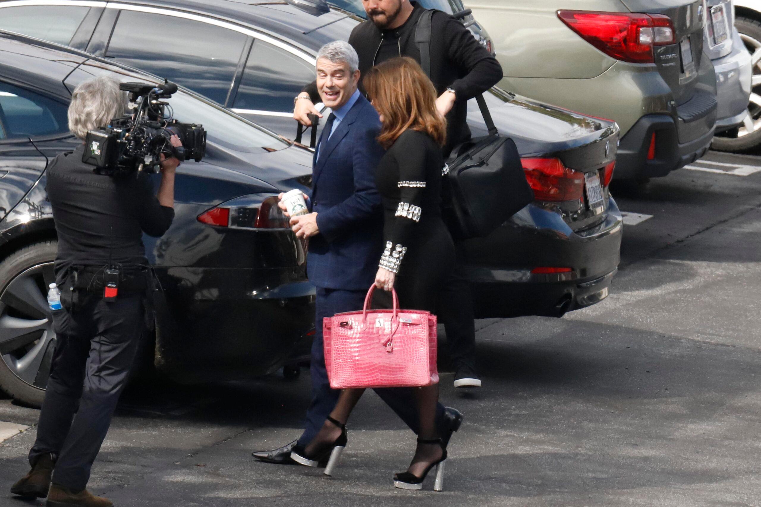 Ariana Madix Andy Cohen Scheana Shay and Lisa Vanderpump are seen arriving on set to film Vanderpump Rules reunion