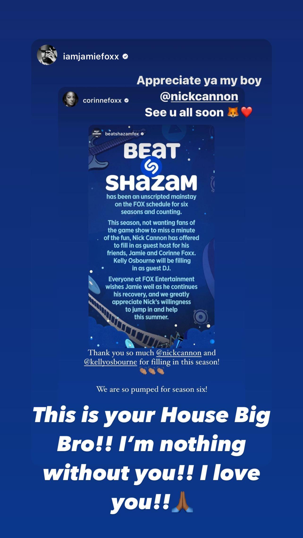 Nick Cannon and Jamie Foxx on 'Beat Shazam' host