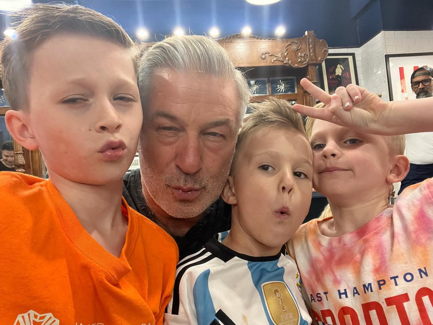 Alec Baldwin Spends Time With His Sons Following 'Rust' Filming