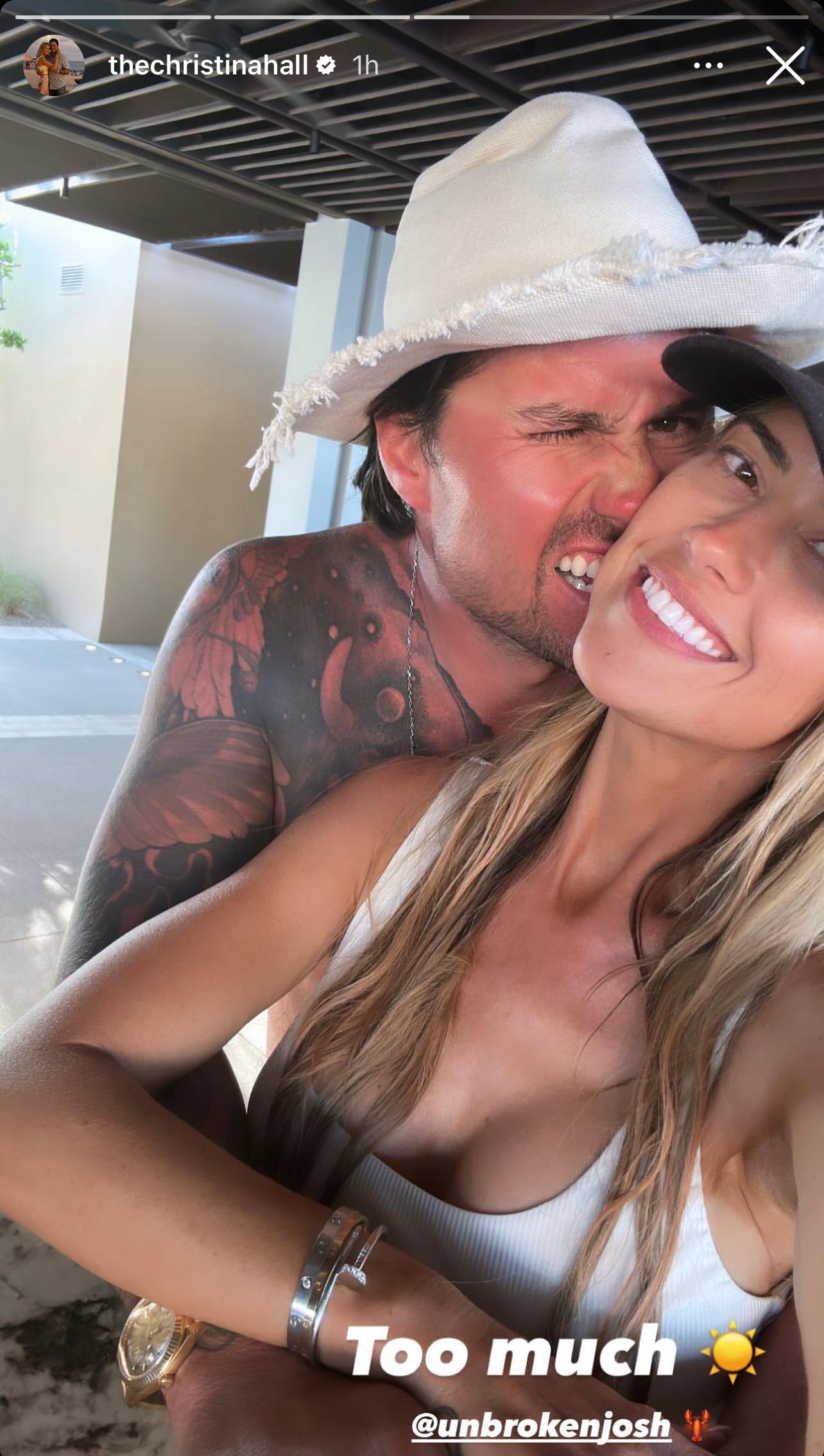 Christina Hall & Husband Josh Pack On PDA While On Lover's Beach Vacation