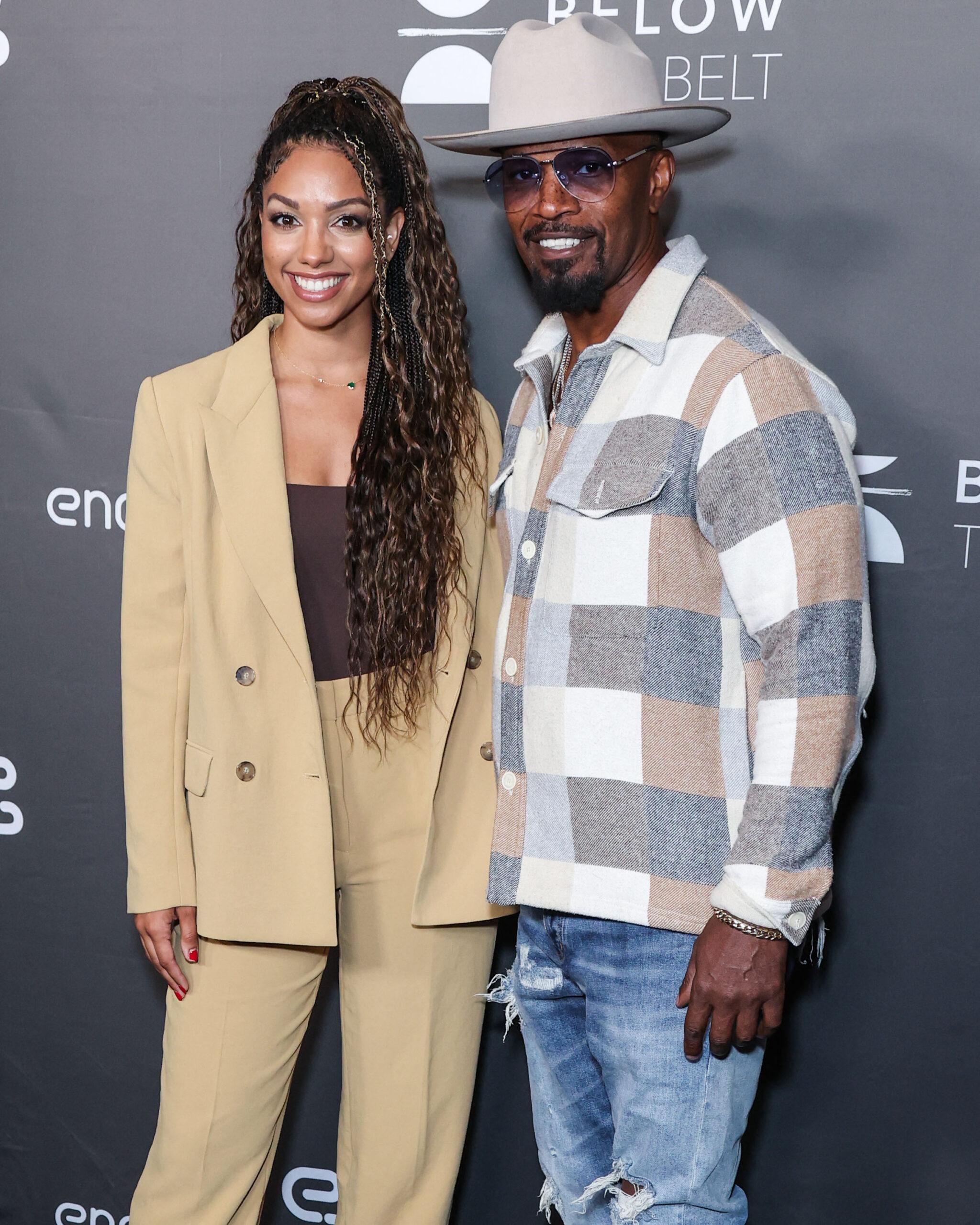 Corinne Foxx e Jamie Foxx na estreia de 'Below The Belt' em Los Angeles