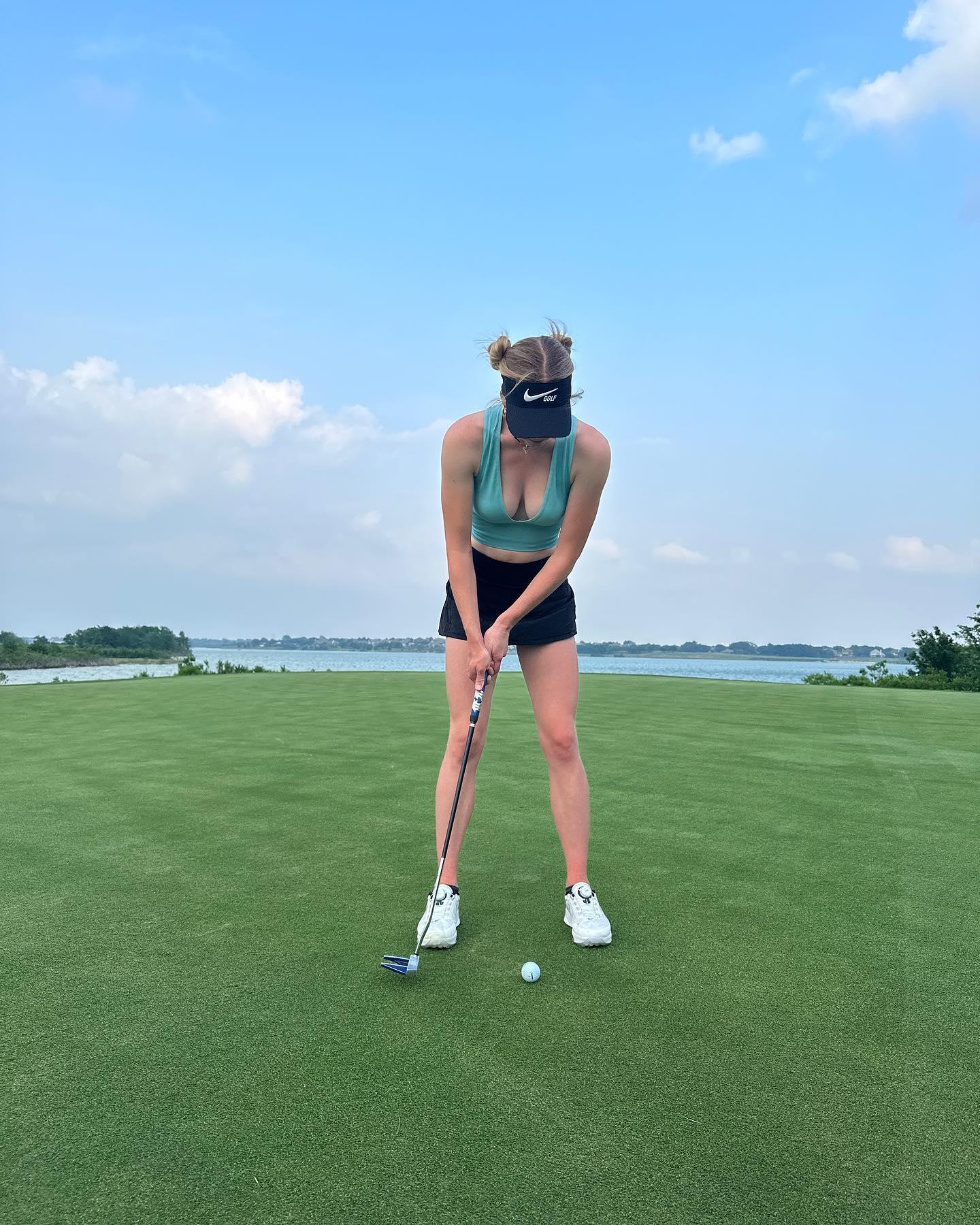 Golfer Grace Charis Flaunts Space Buns In Her Plunging Crop Top