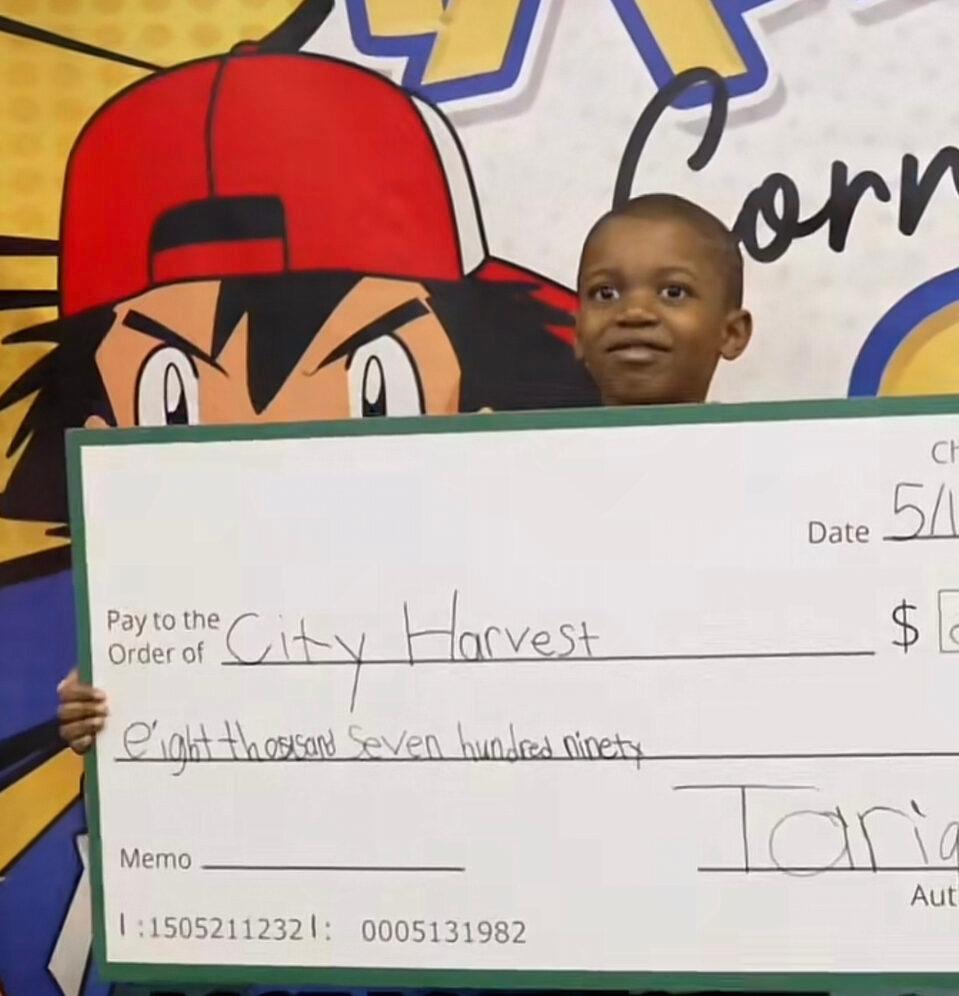 Tariq, Corn Kid, raises money for City Harvest