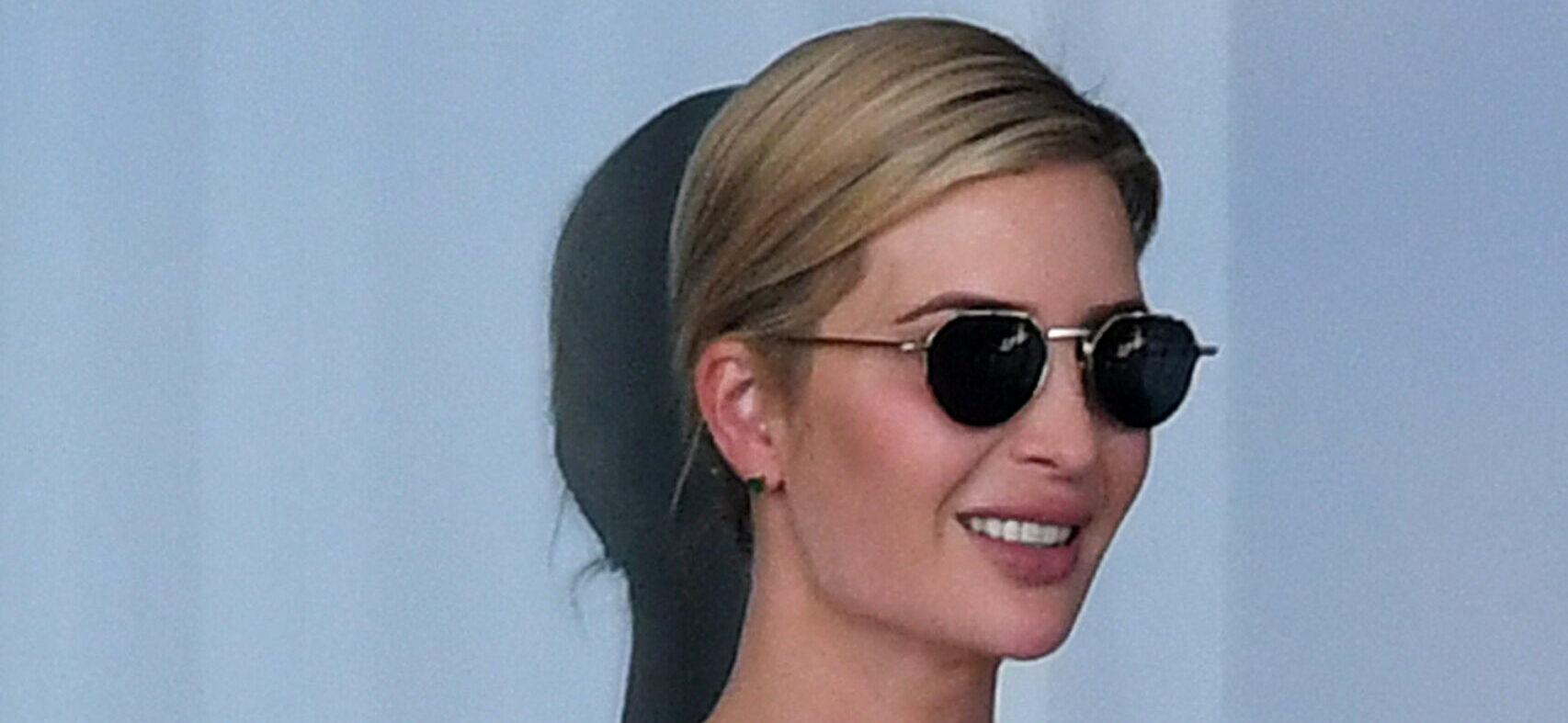 Ivanka Trump and Jared Kushner seem to be in good spirits as they conduct a meeting on the balcony of their apartment in Miami