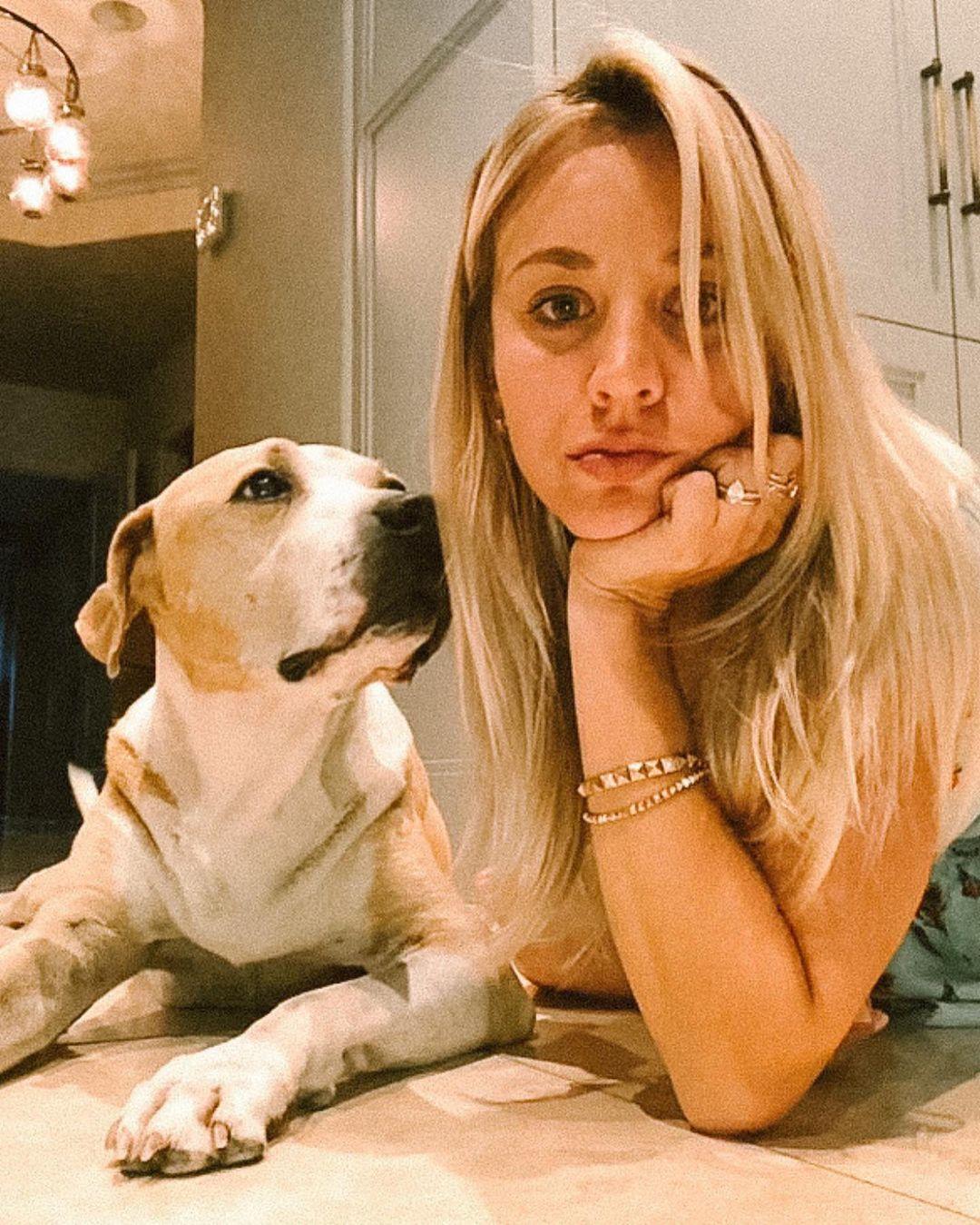 Kaley Cuoco and dog Norman