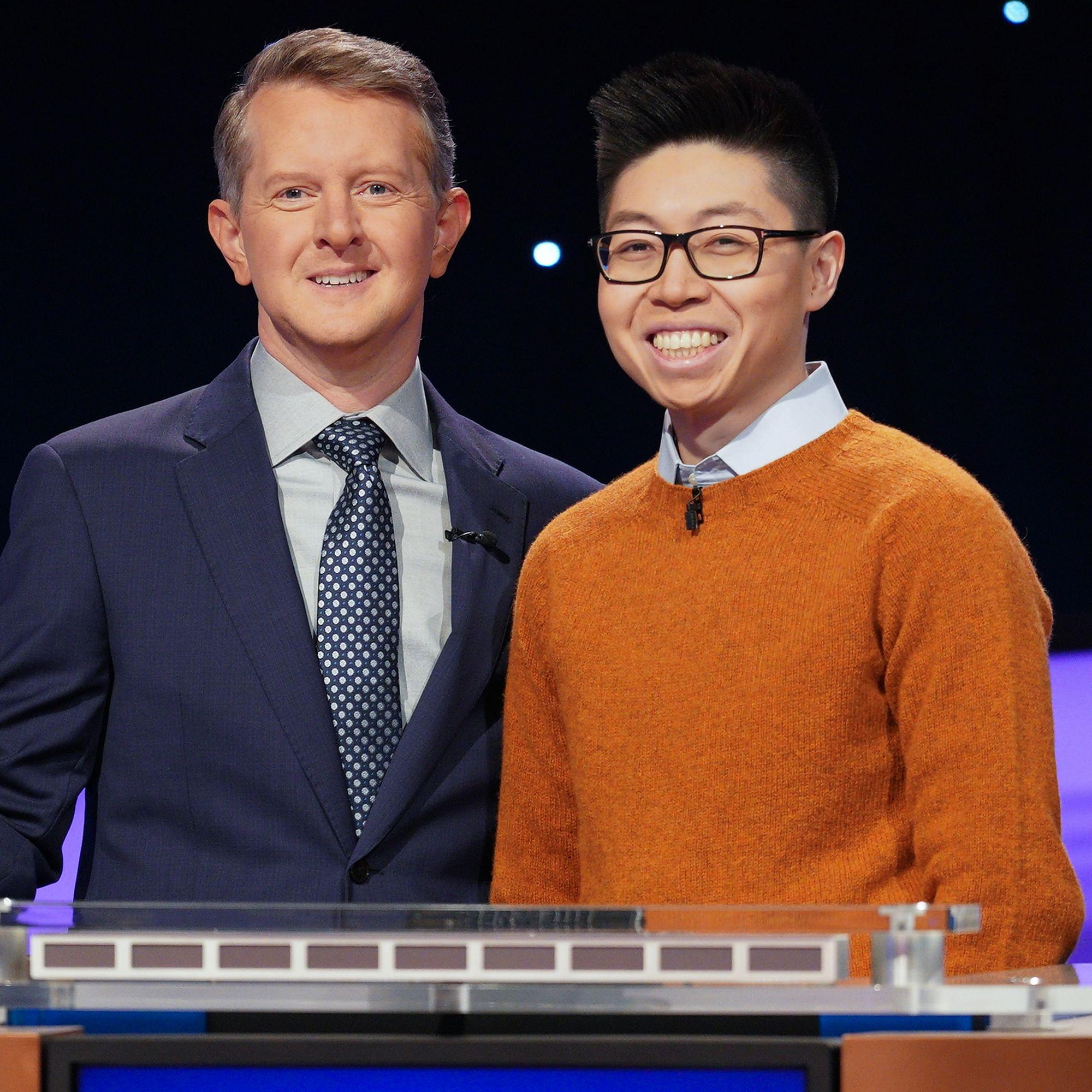 Ken Jennings poses with Andrew He