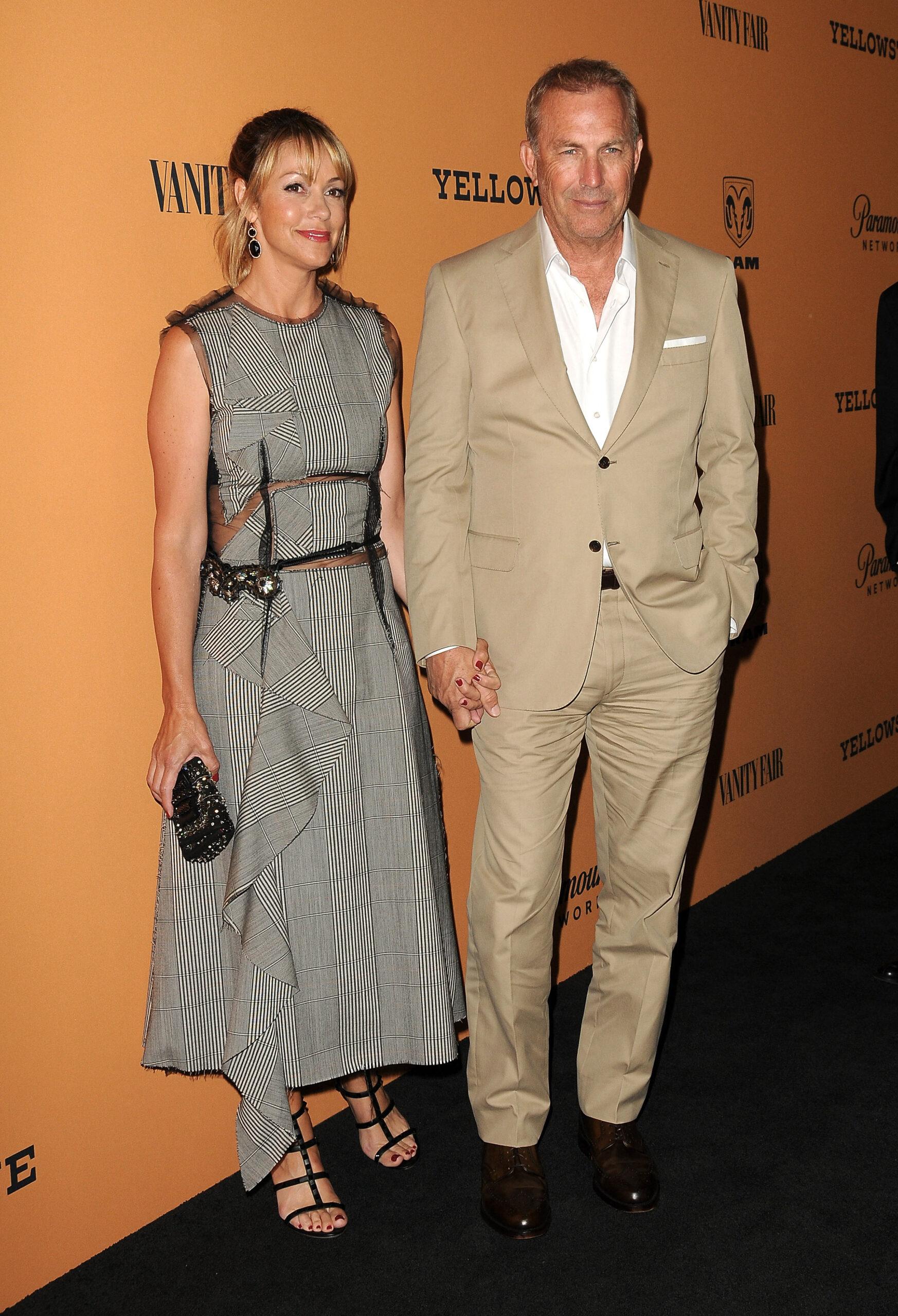 Christine Baumgartner and Kevin Costner at the world premiere of "Yellowstone"