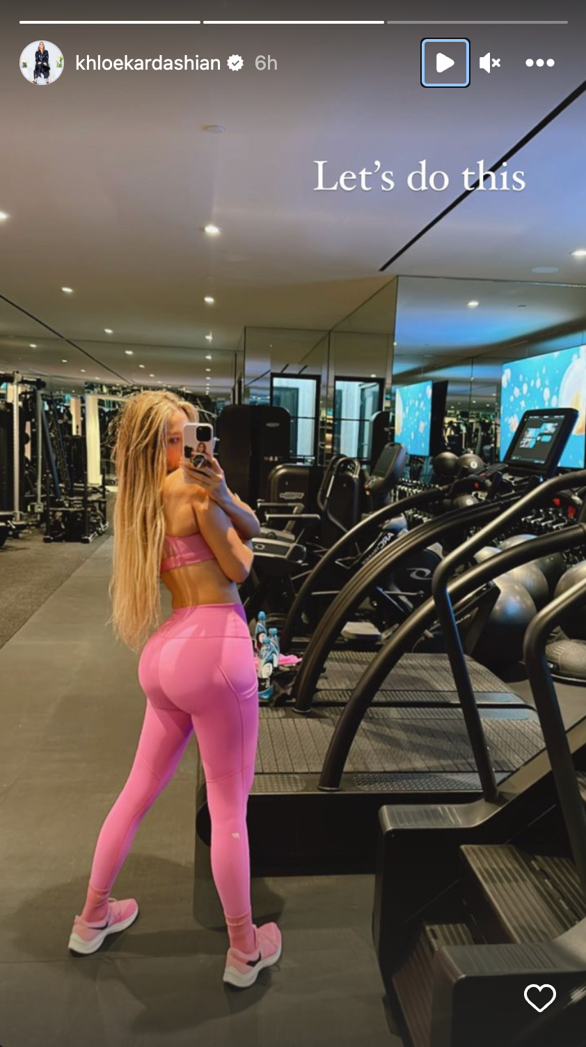 Khloe Kardashian flaunts her butt in the gym