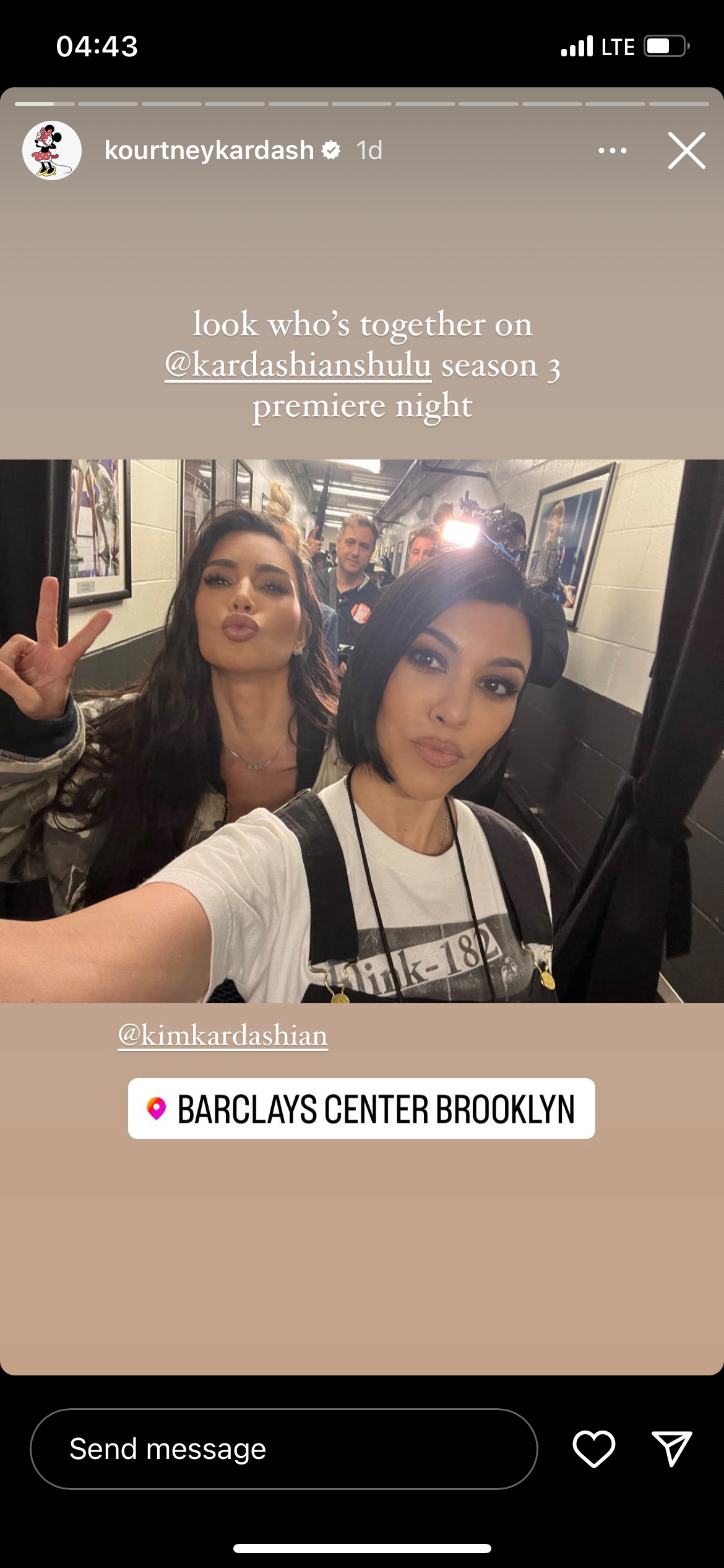 Kim Kardashian and Kourtney Kardashian at Blink-182 tour