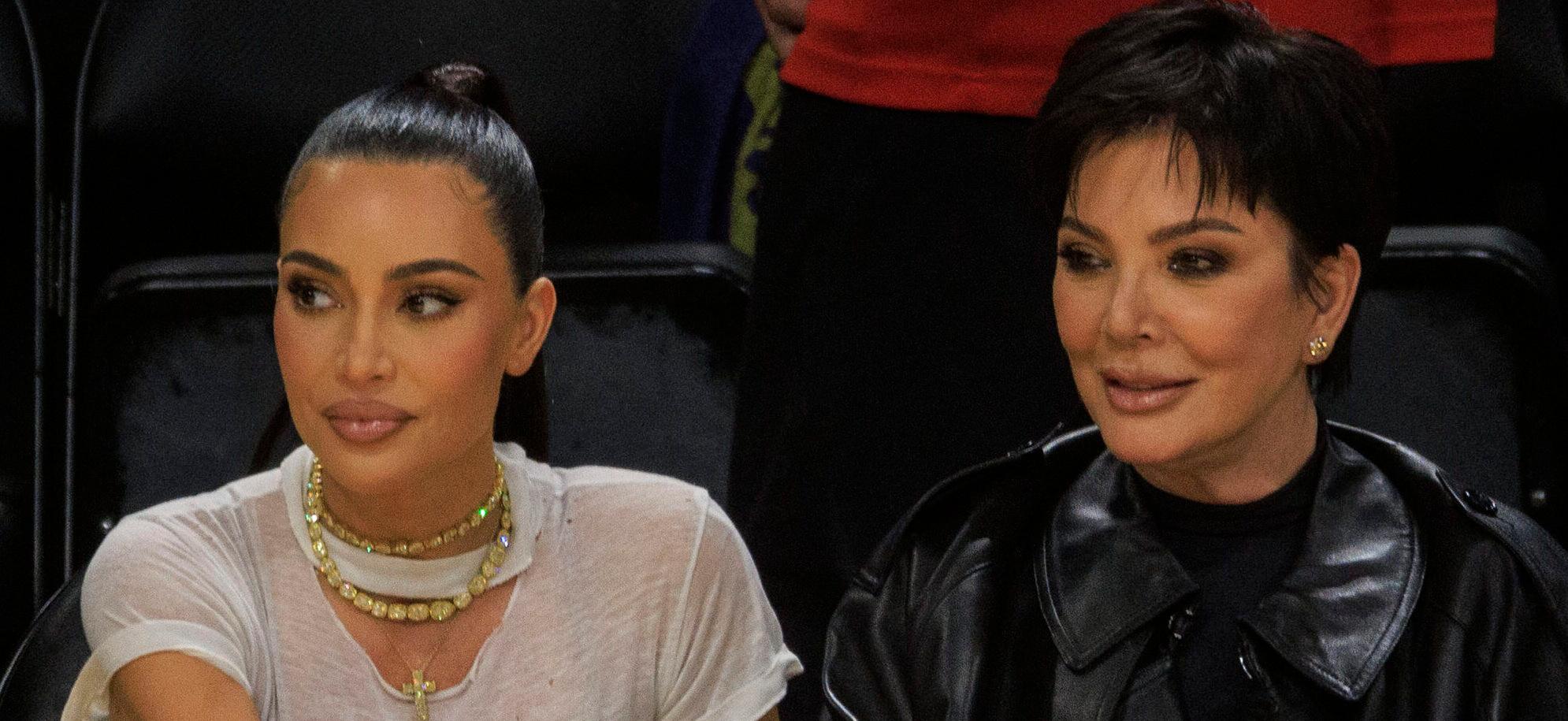 Km Kardashian and mom Kris Jenner at Lakers vs. Warriors Game 4