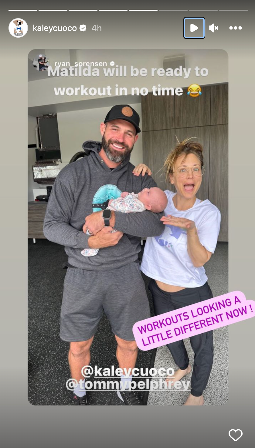 Kaley Cuoco returns to the gym one month after giving birth