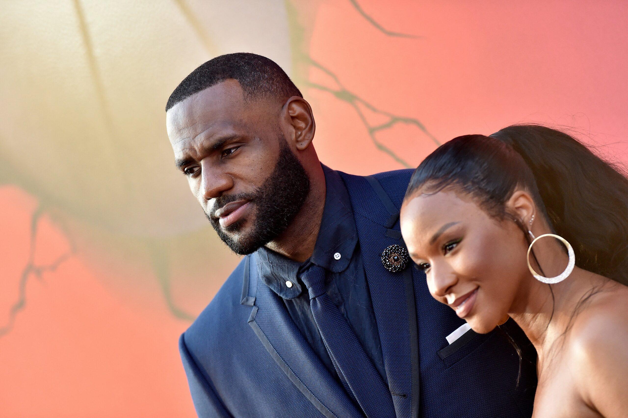 LeBron James and wife savannah James at Space Jam: A New Legacy Premiere