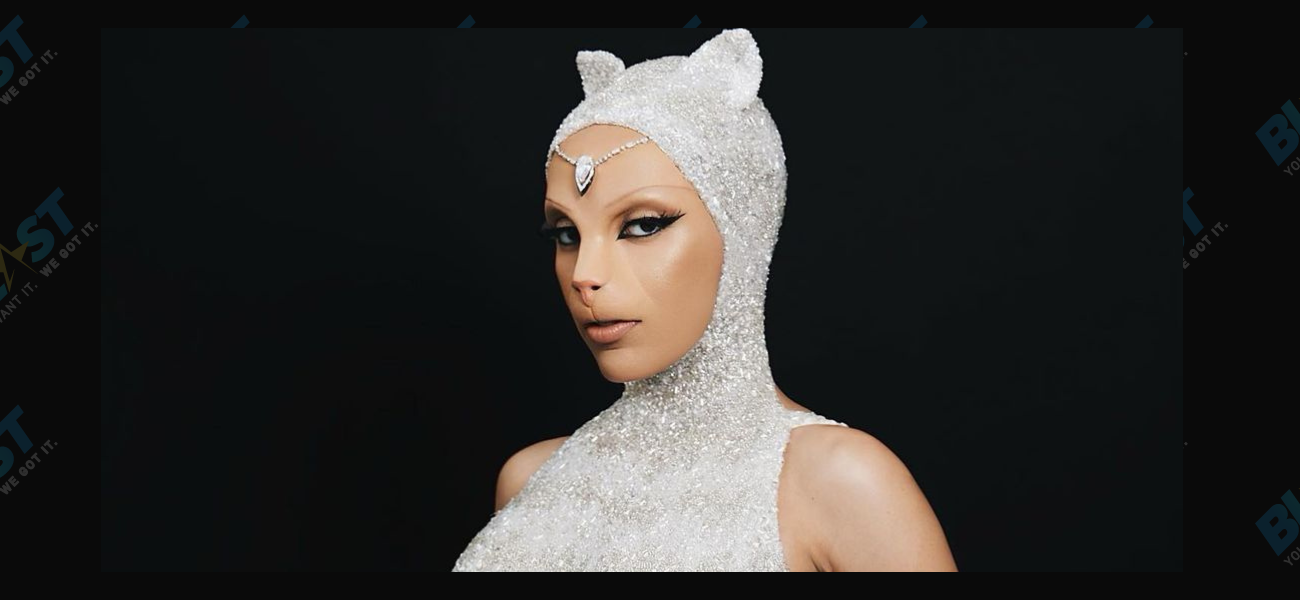 Doja Cat dressed as Karl Lagerfeld's cat, Choupette, at the 2023 Met Gala