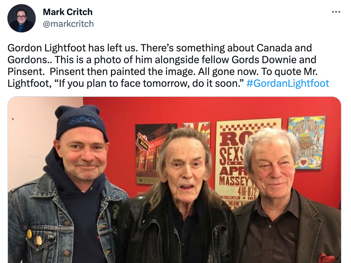 Sentimental Tributes Pour In For Music Icon Gordon Lightfoot