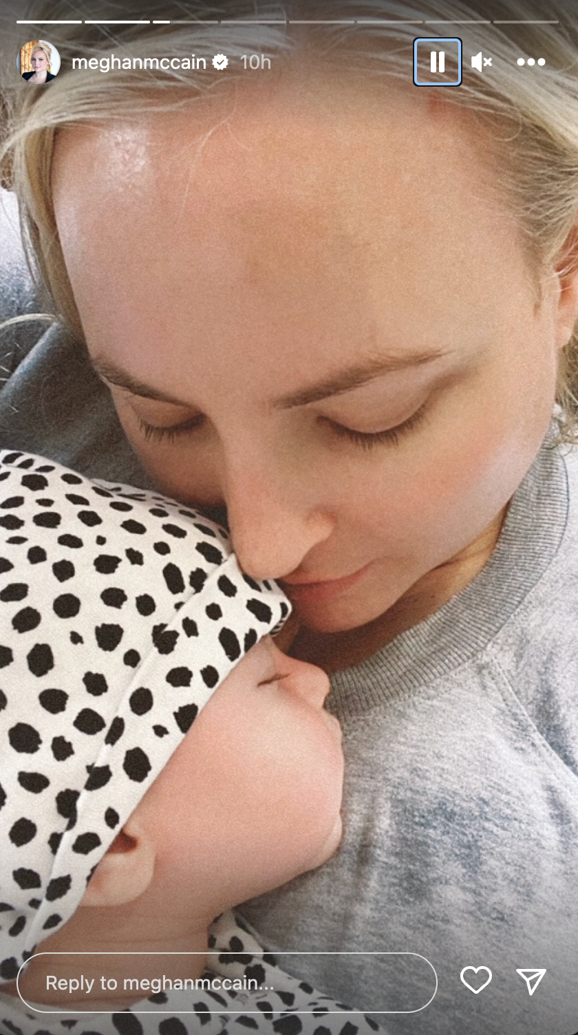 Meghan McCain bonds with newborn daughter