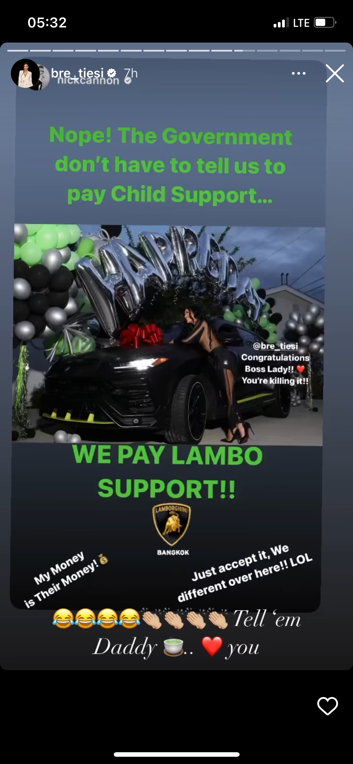 Nick Cannon says he pays Lambo support