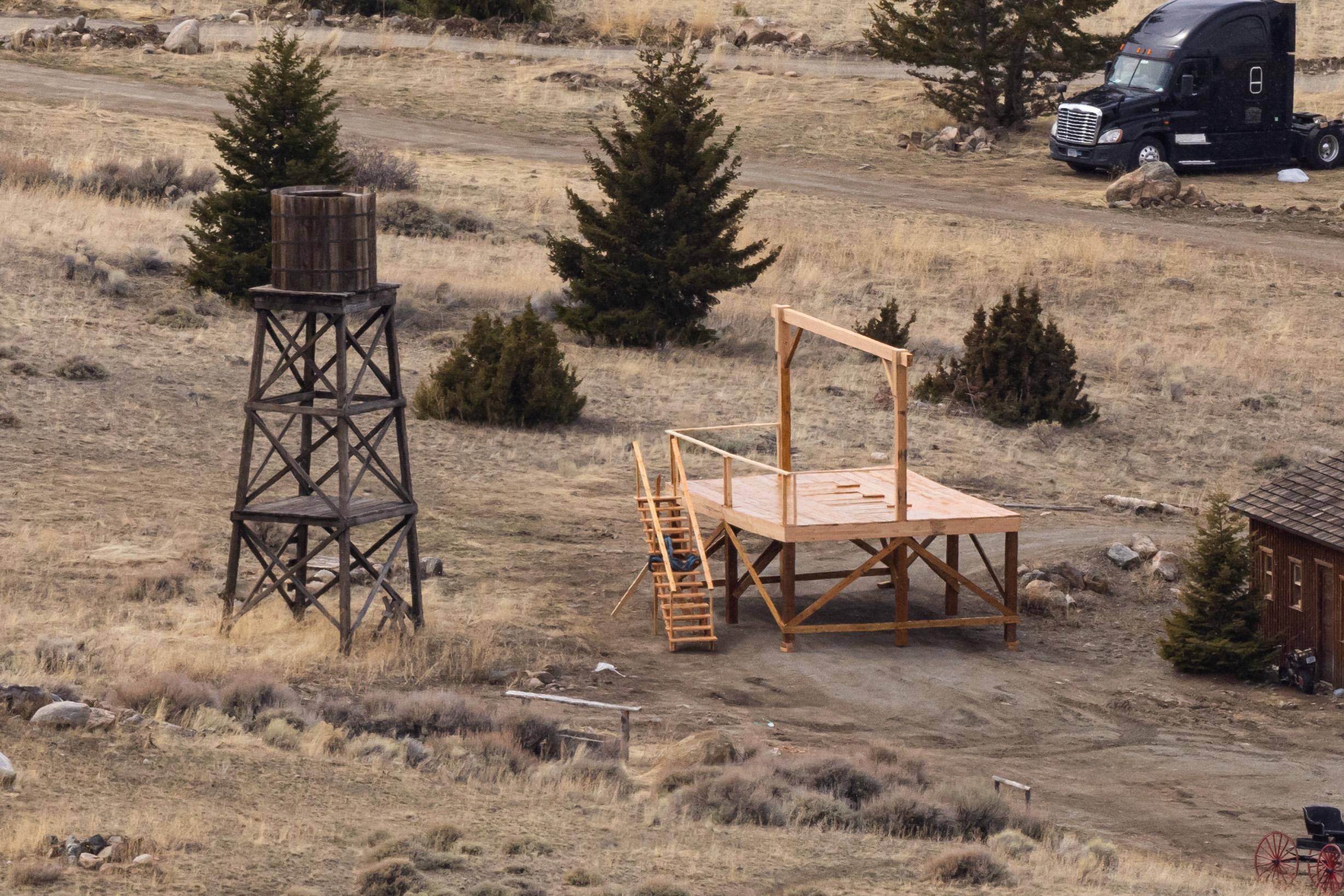 The set of Alec Baldwin's 'Rust' movie as filming resumes in Montana.