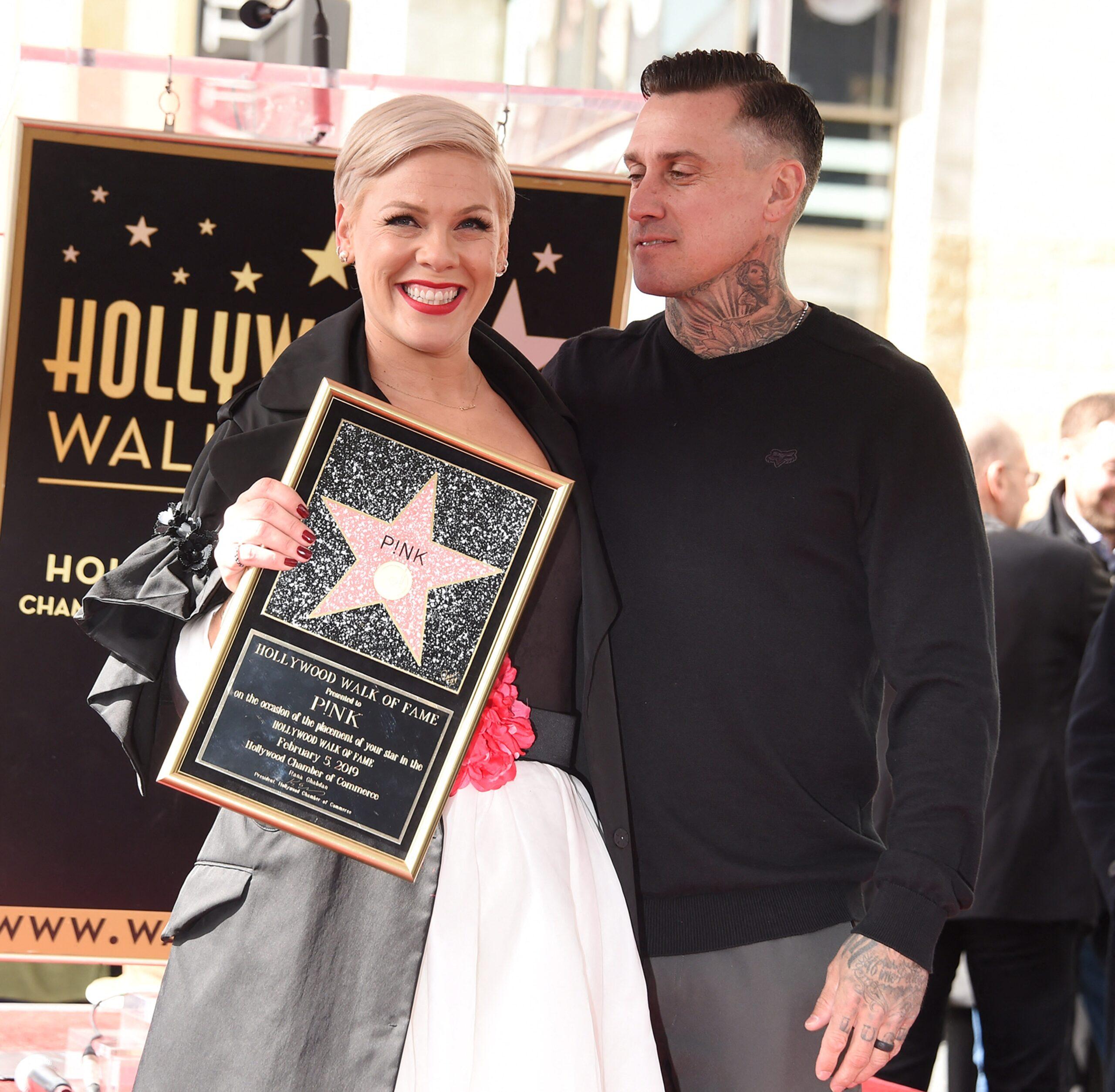 Carey Hart celebrates with Pink at her Hollywood Walk of Fame Ceremony